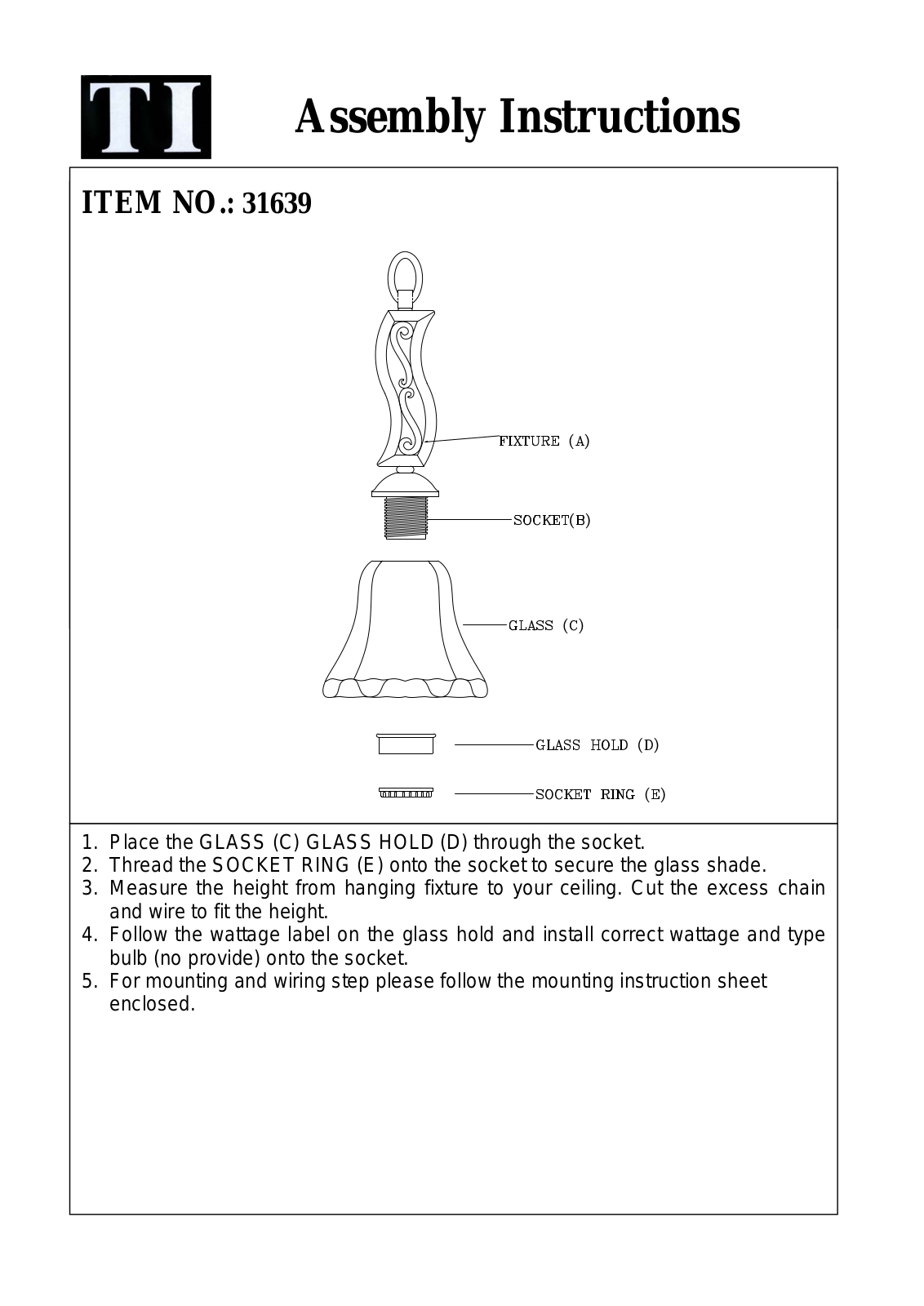 Triarch 31639 User Manual