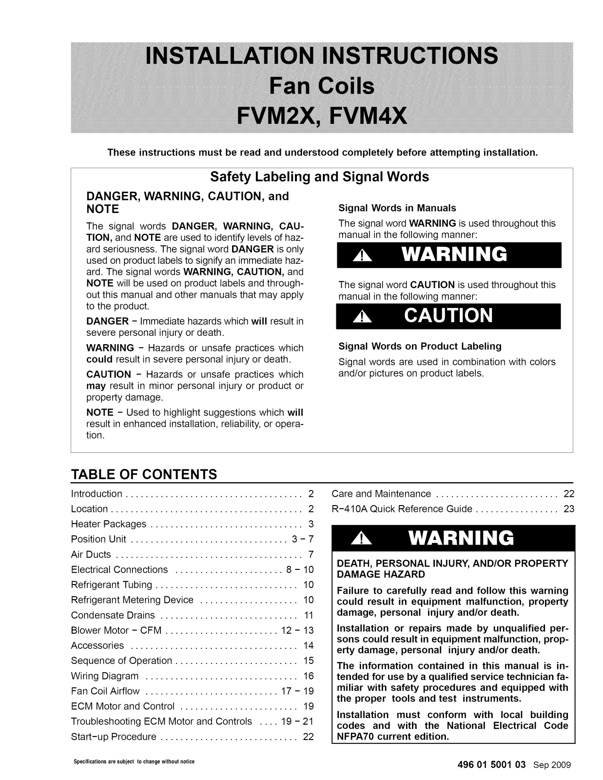 ICP FVM4X4800A, FVM4X3600A, FVM4X2400A, FVM2X6000A, FVM2X4800A Owner’s Manual