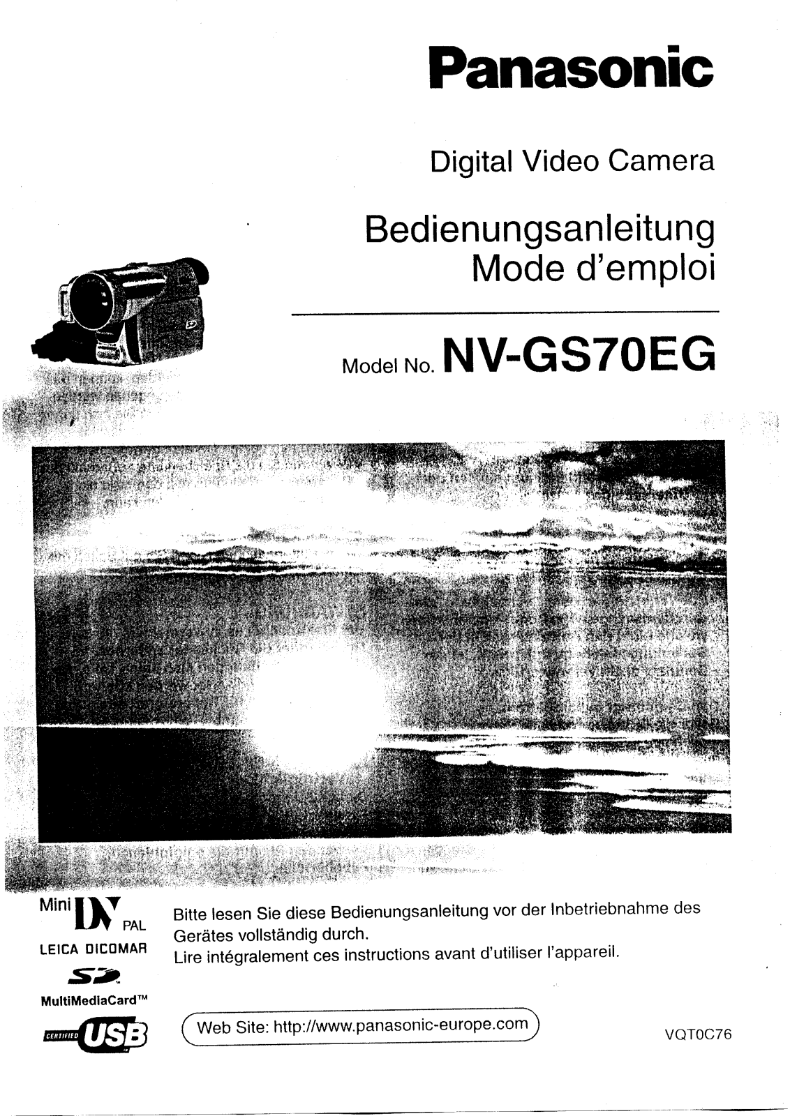 PANASONIC NV-GS75 User Manual