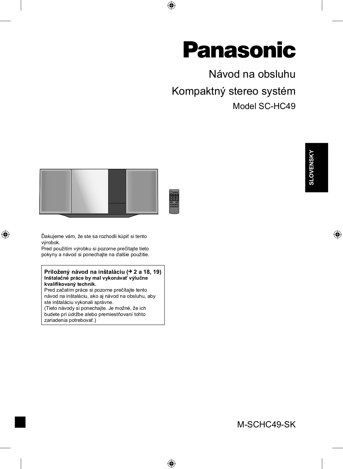 Panasonic SC-HC49 User Manual