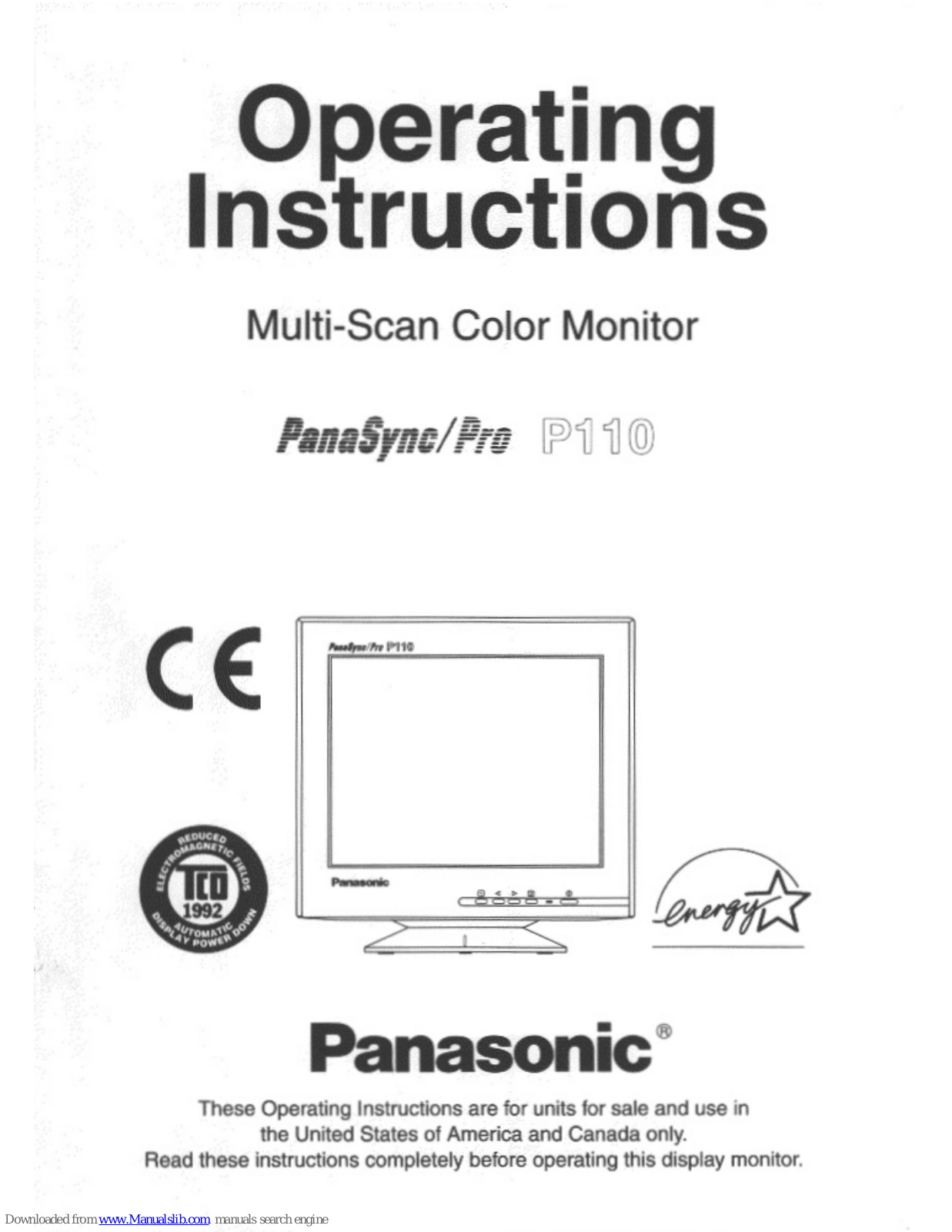 Panasonic PANASYNC P110 User Manual