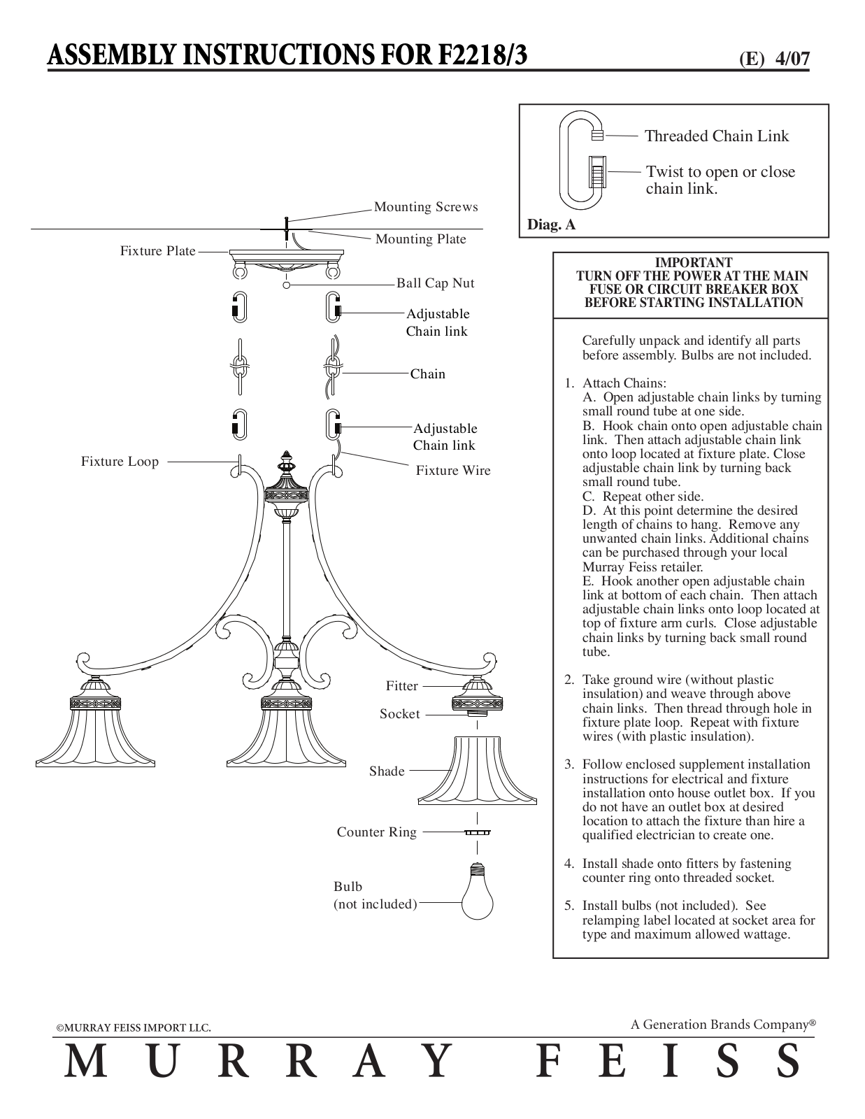 Feiss F2218-3 User Manual