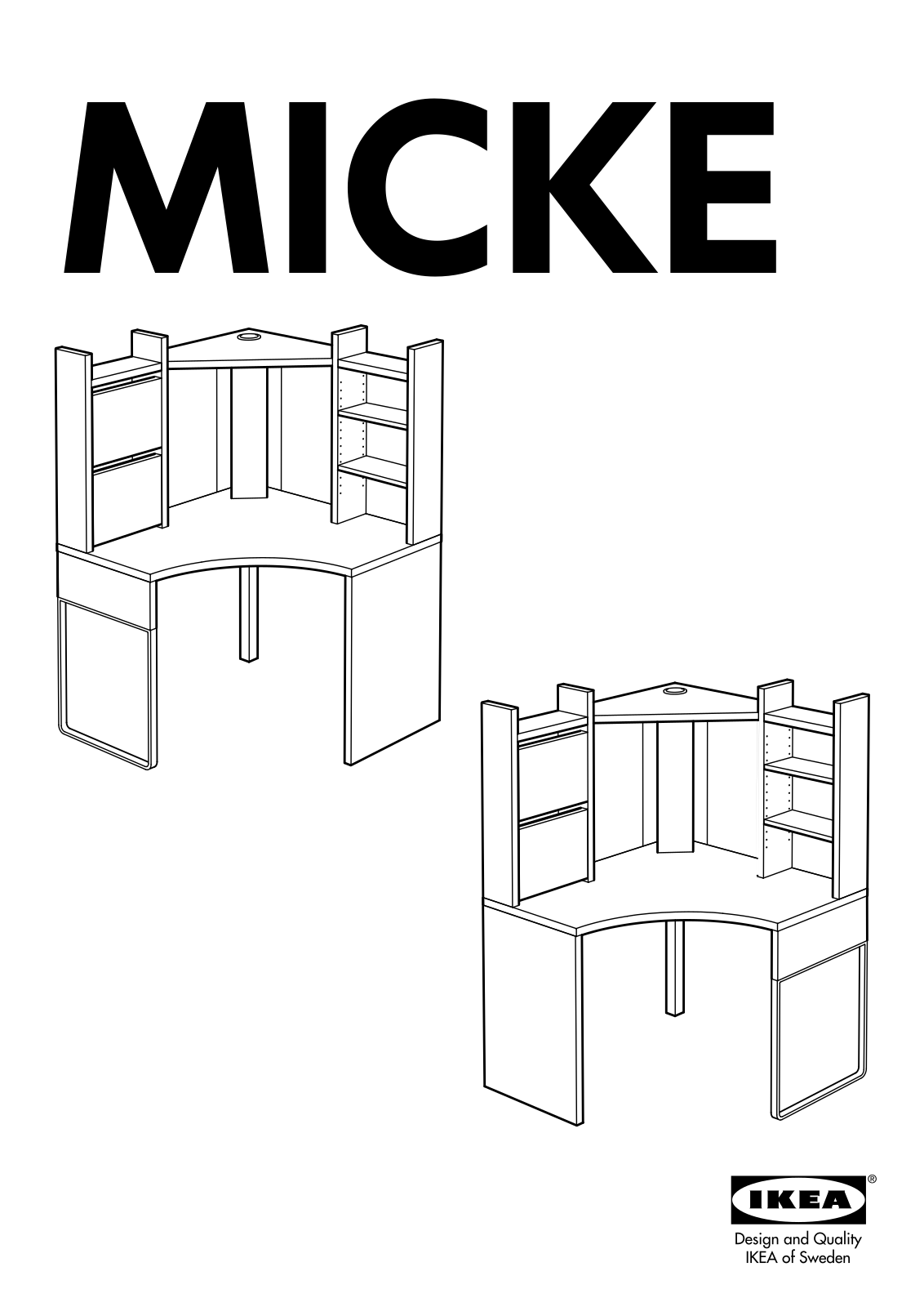IKEA MICKE CORNER WORKSTATION 39x60 User Manual