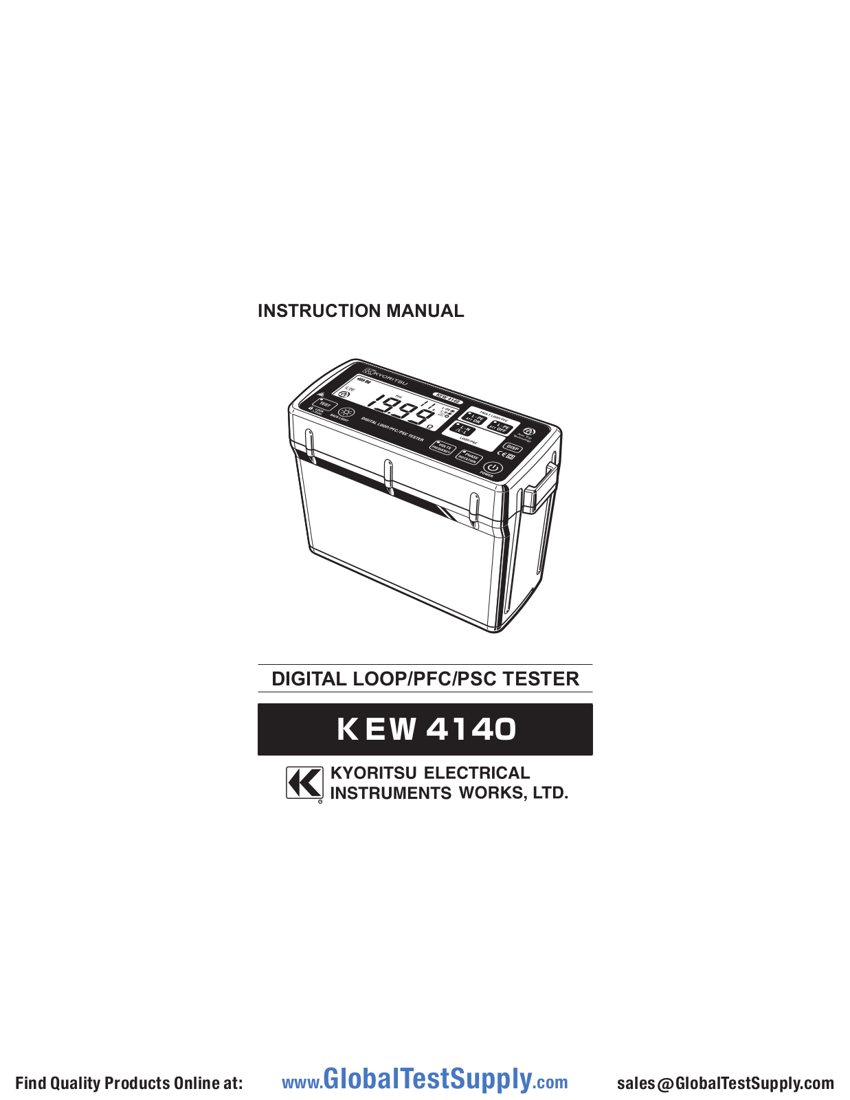 Kyoritsu Electrical Instruments 4140 User manual