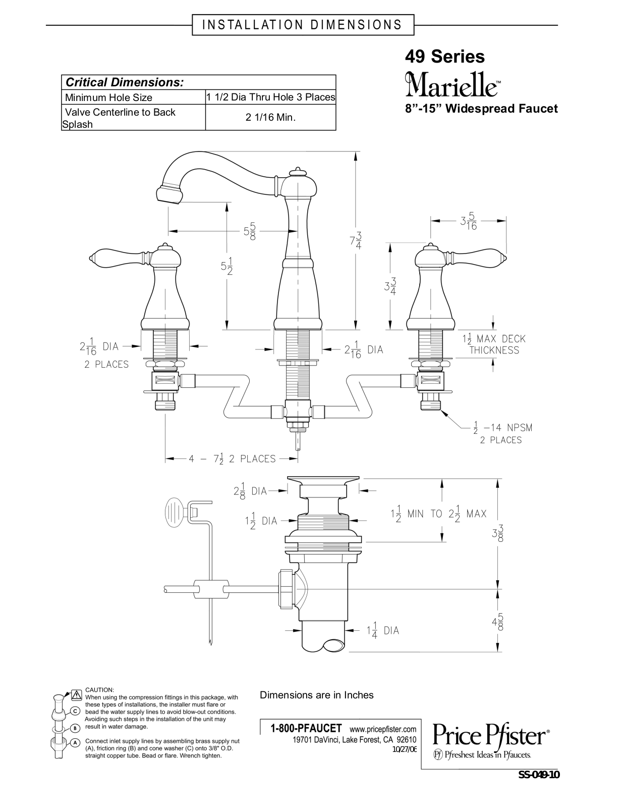 Pfister GT49-M0BK User Manual