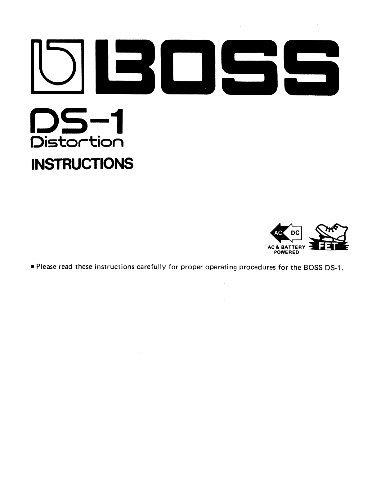 Roland Corporation DS-1 Owner's Manual