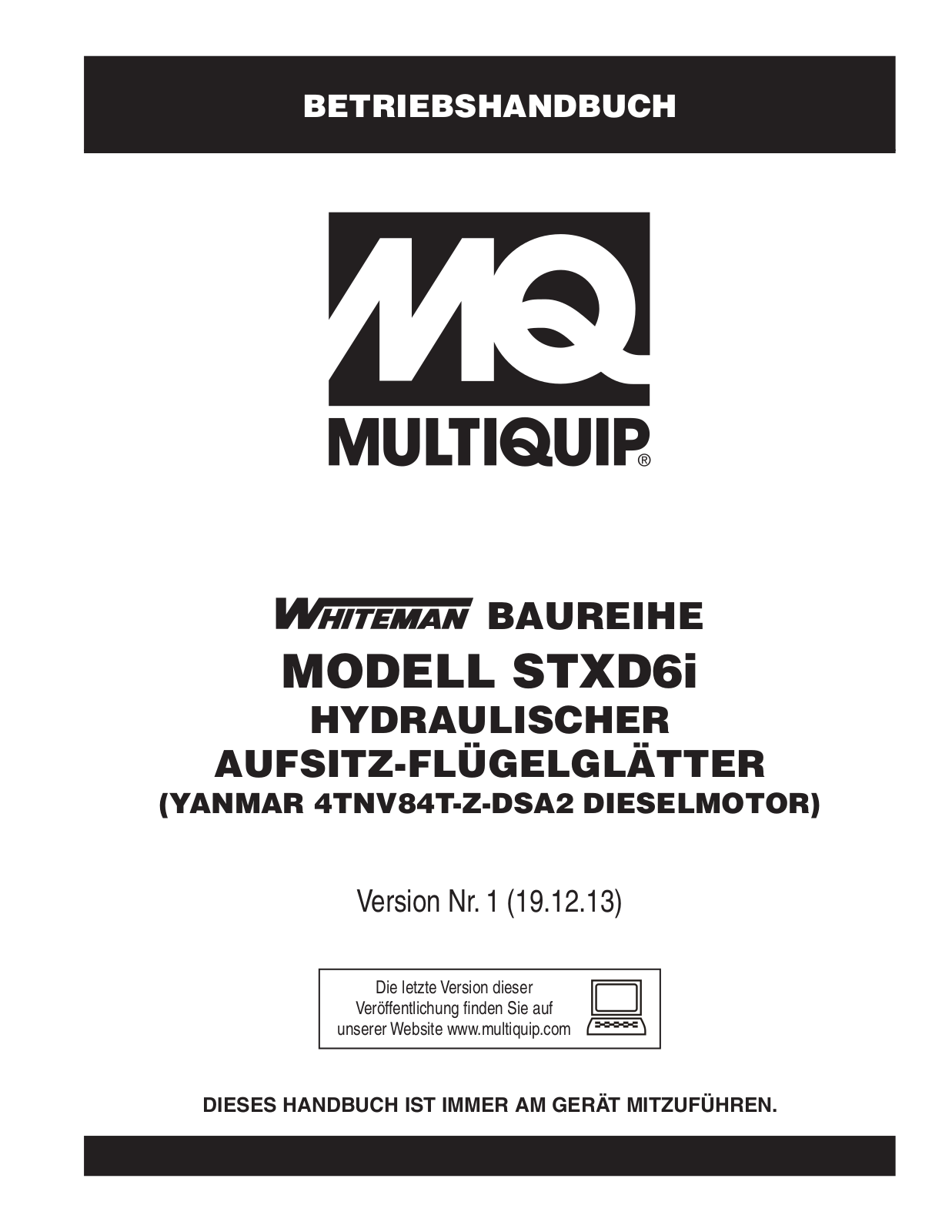 Multiquip STXD6i User Manual