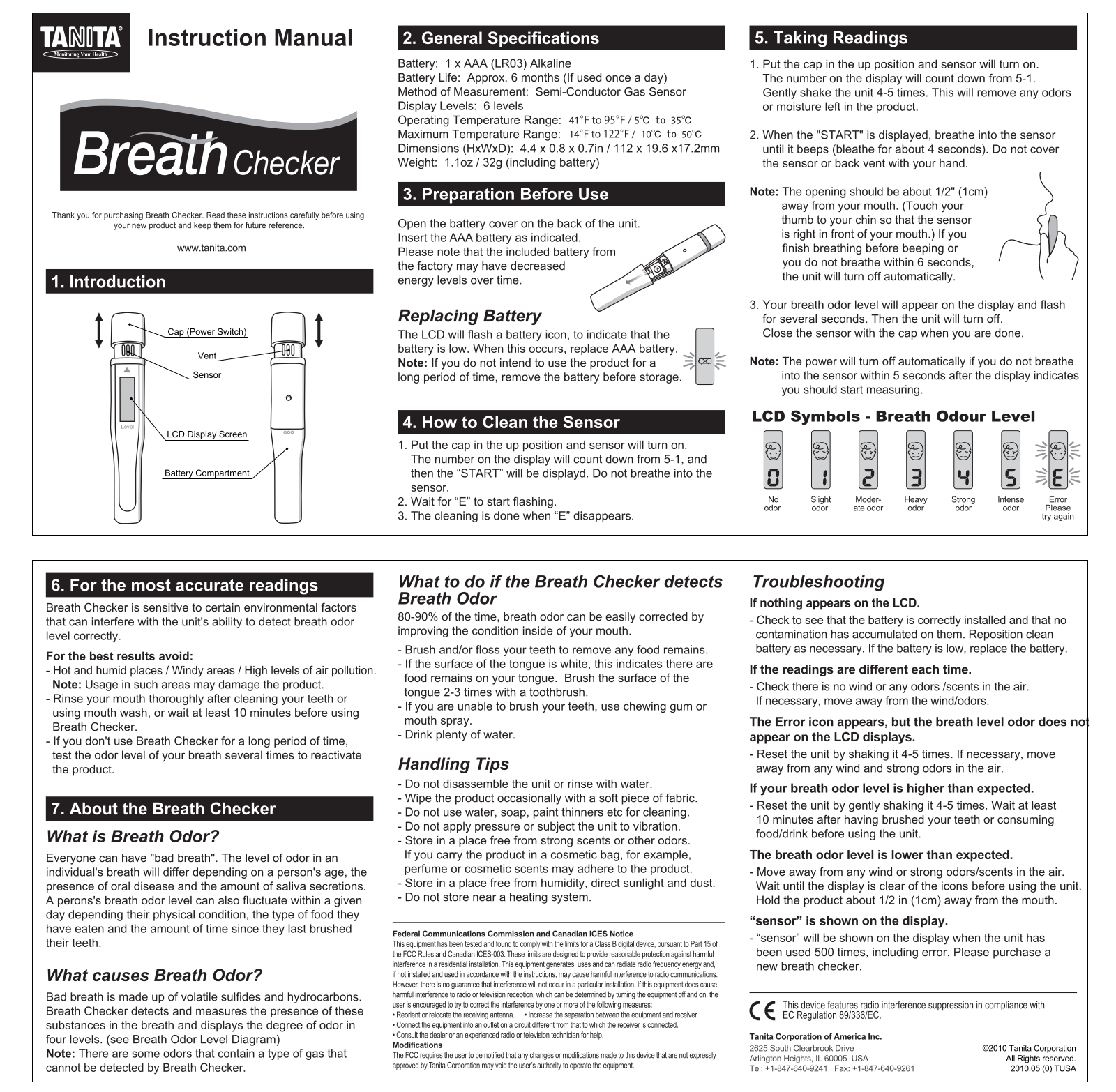 Tanita HC-212SF Owner's Manual