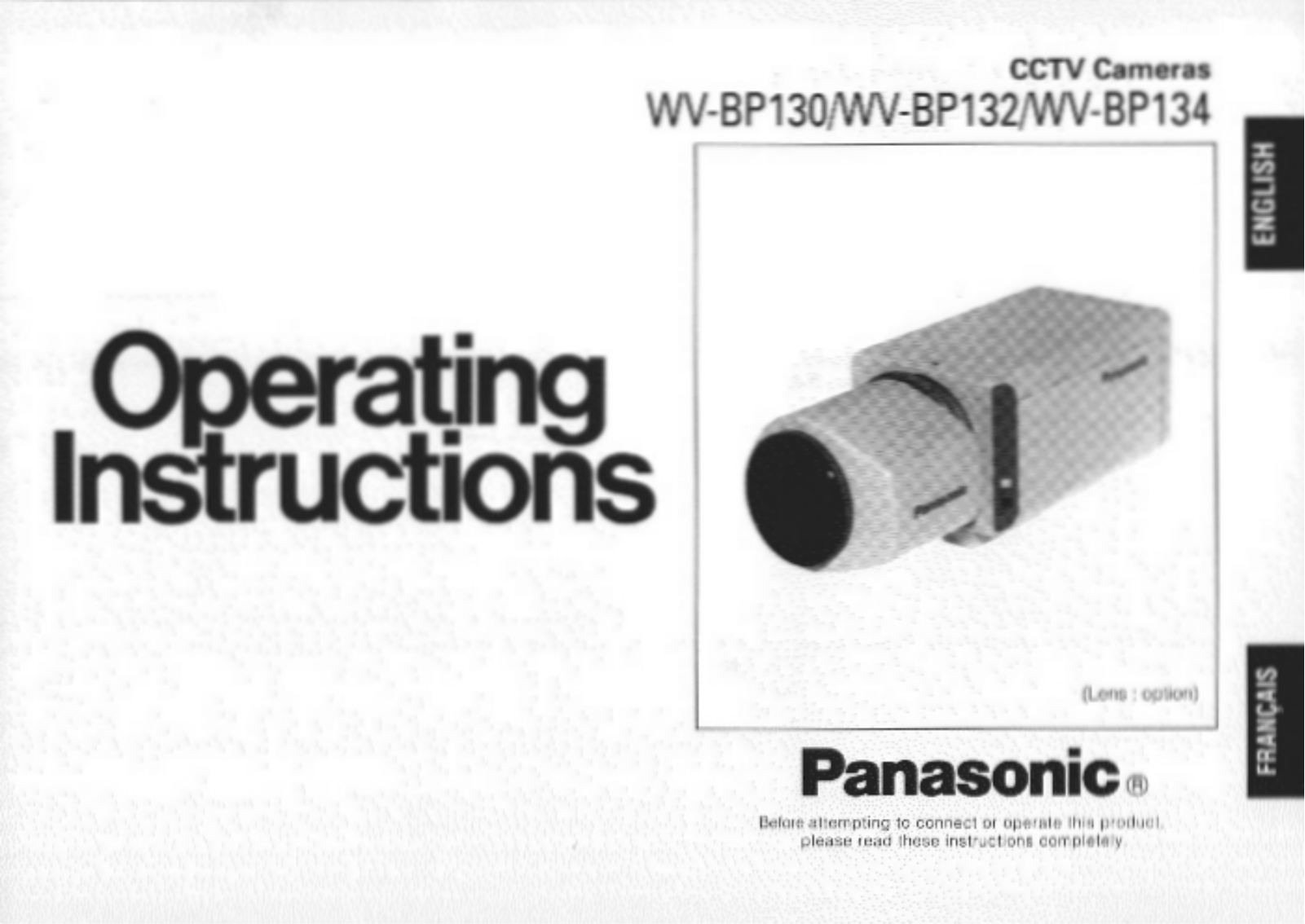 Panasonic WV-BP134, WV-BP132, WV-BP130 User Manual