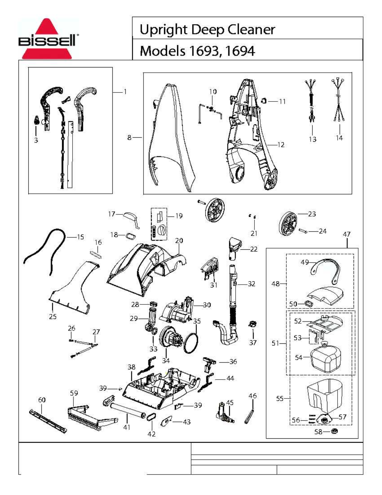 Bissell 1693, 1694 Product Data