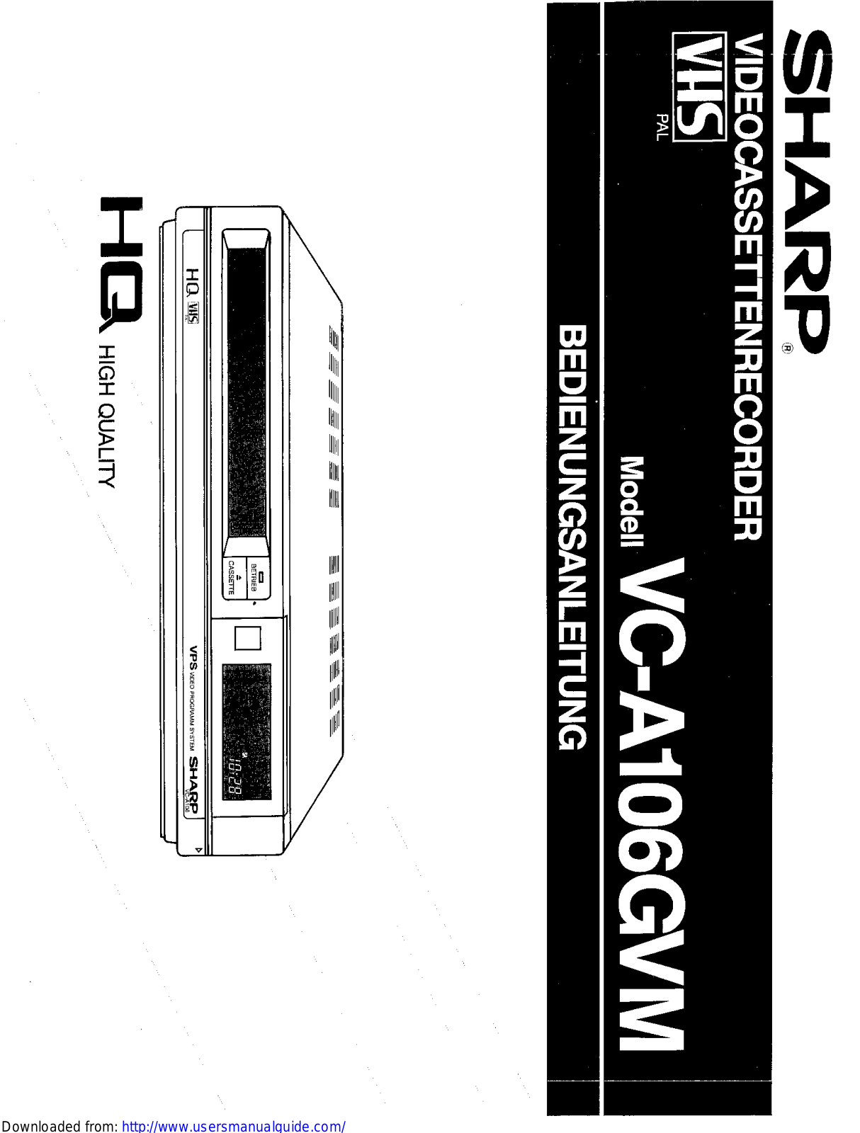 SHARP VC-A106GVM User Manual