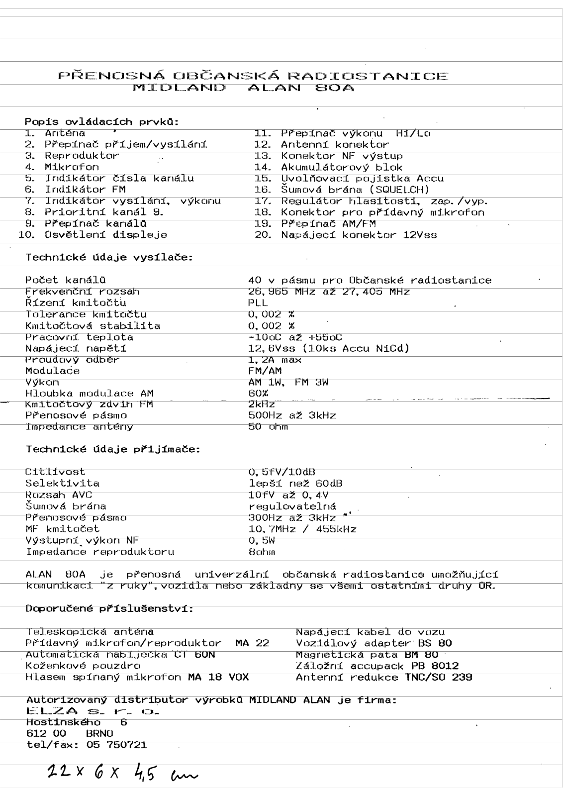 Midland Alan80 A User Manual