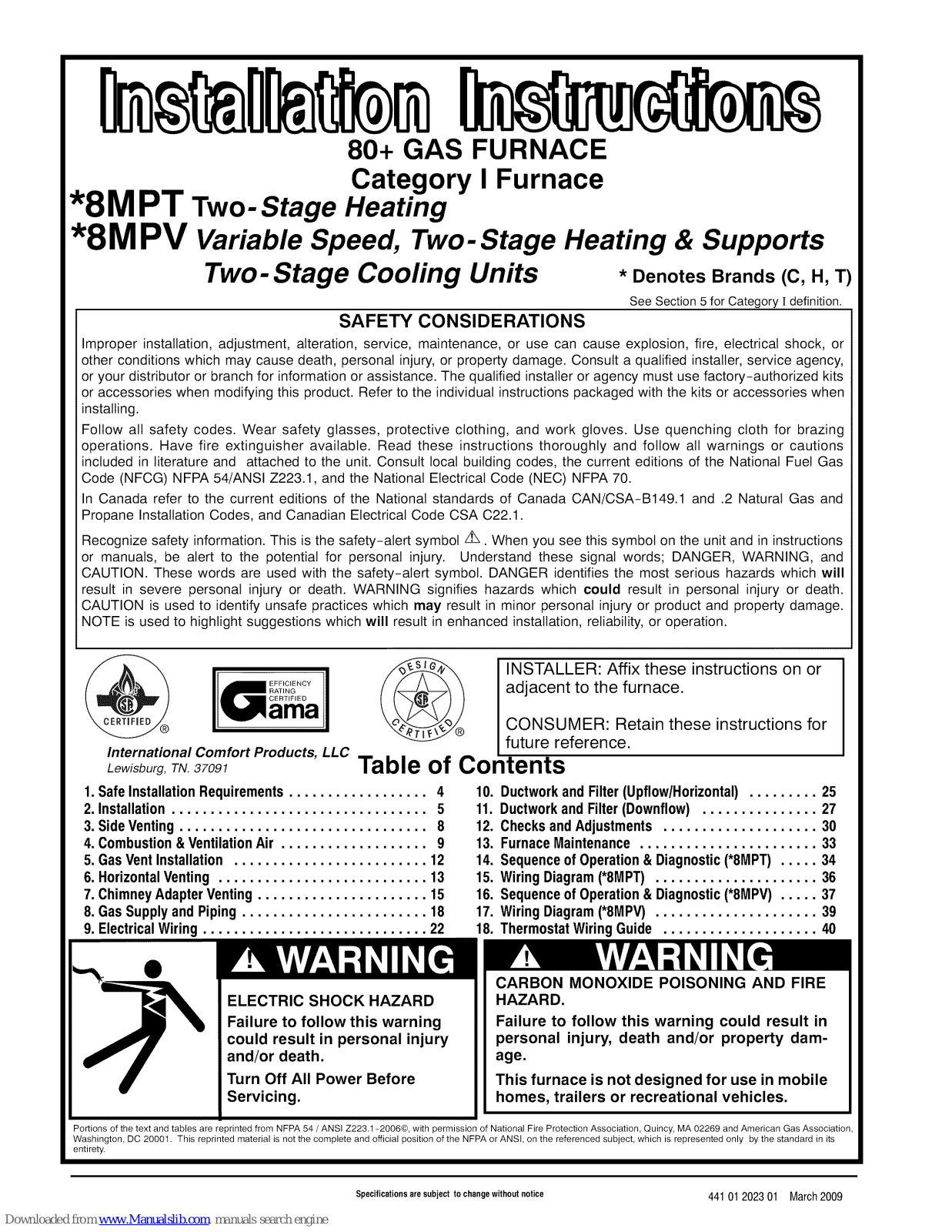 ICP 8MPT, 8MPV Installation Insrtuctions - ManualMachine.com