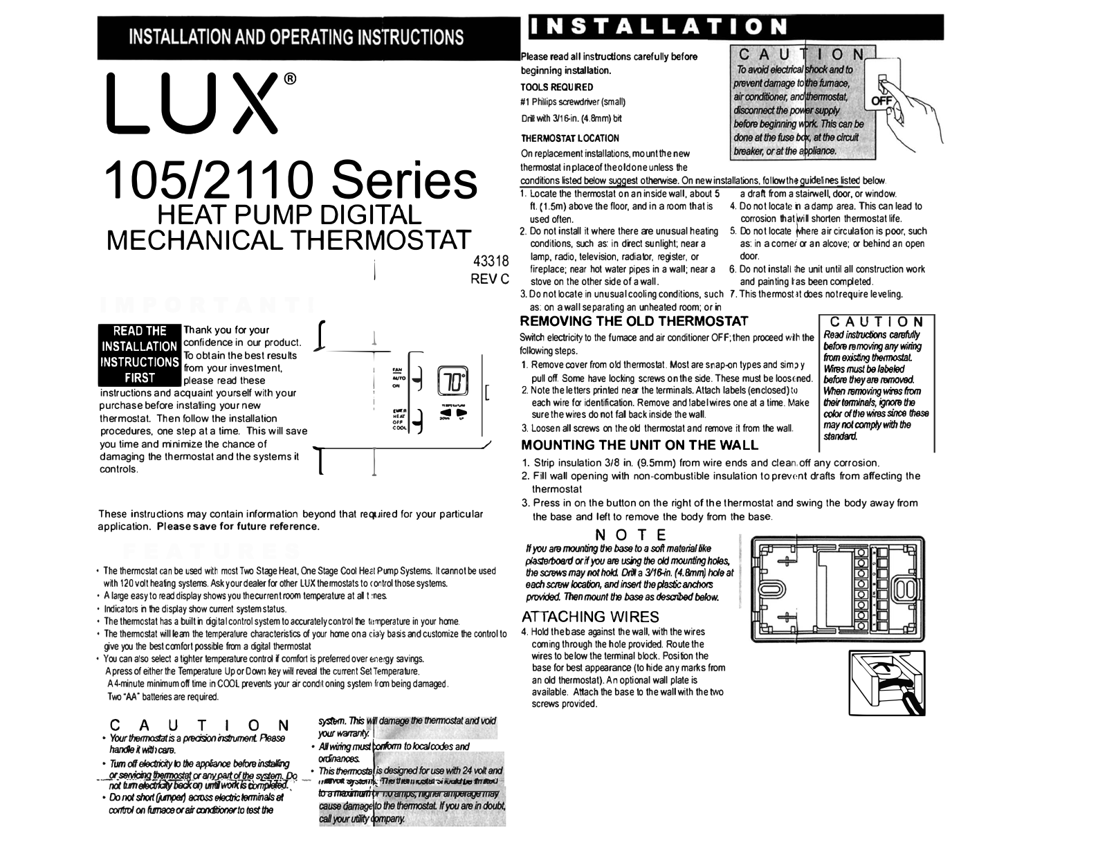 Lux 2110, 105 User Manual