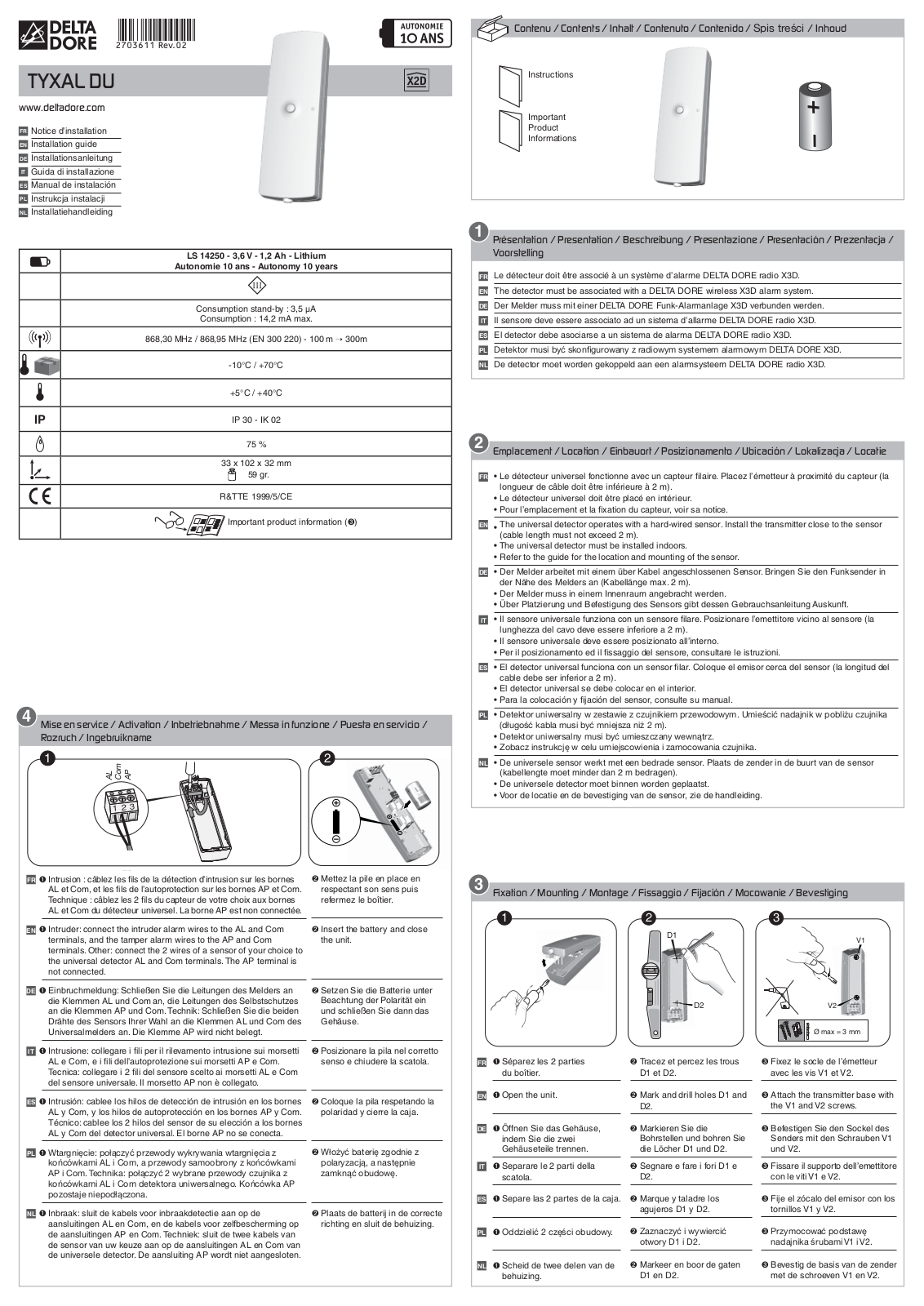 Delta DU TYXAL+ User Manual