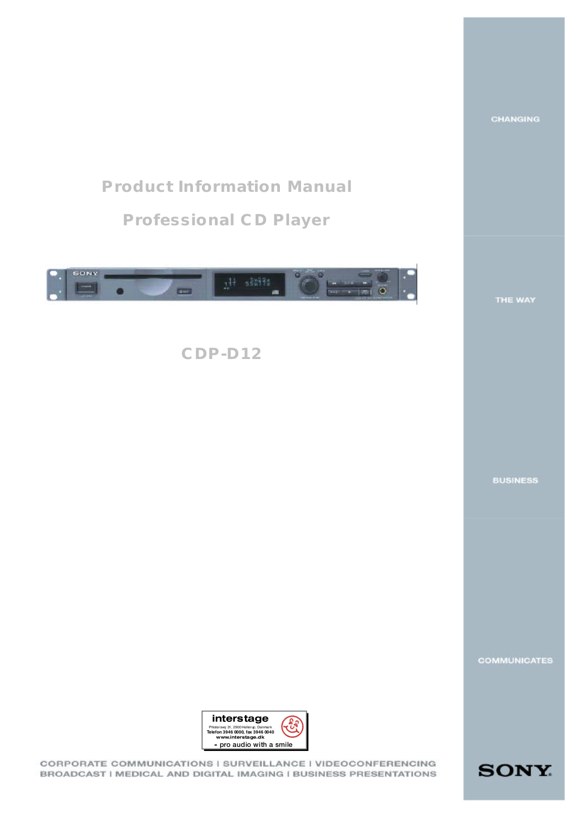 Sony D12 User Manual