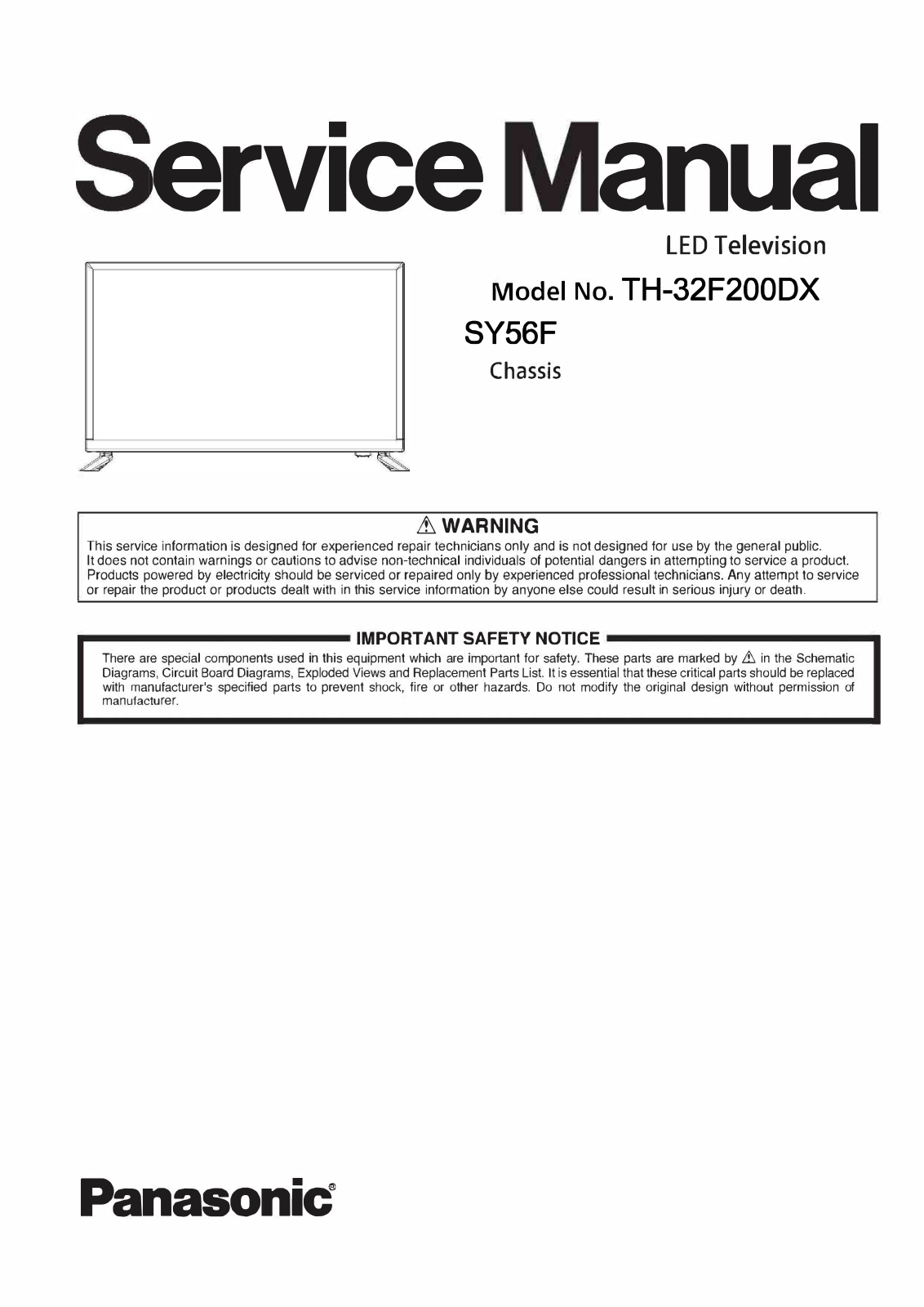 Panasonic TH-32F200DX Schematic