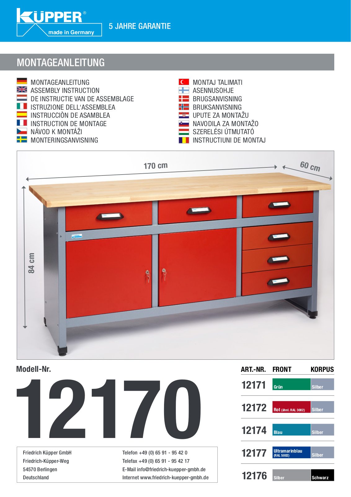 Küpper 12170, 12171, 12172, 12174, 12176 User guide