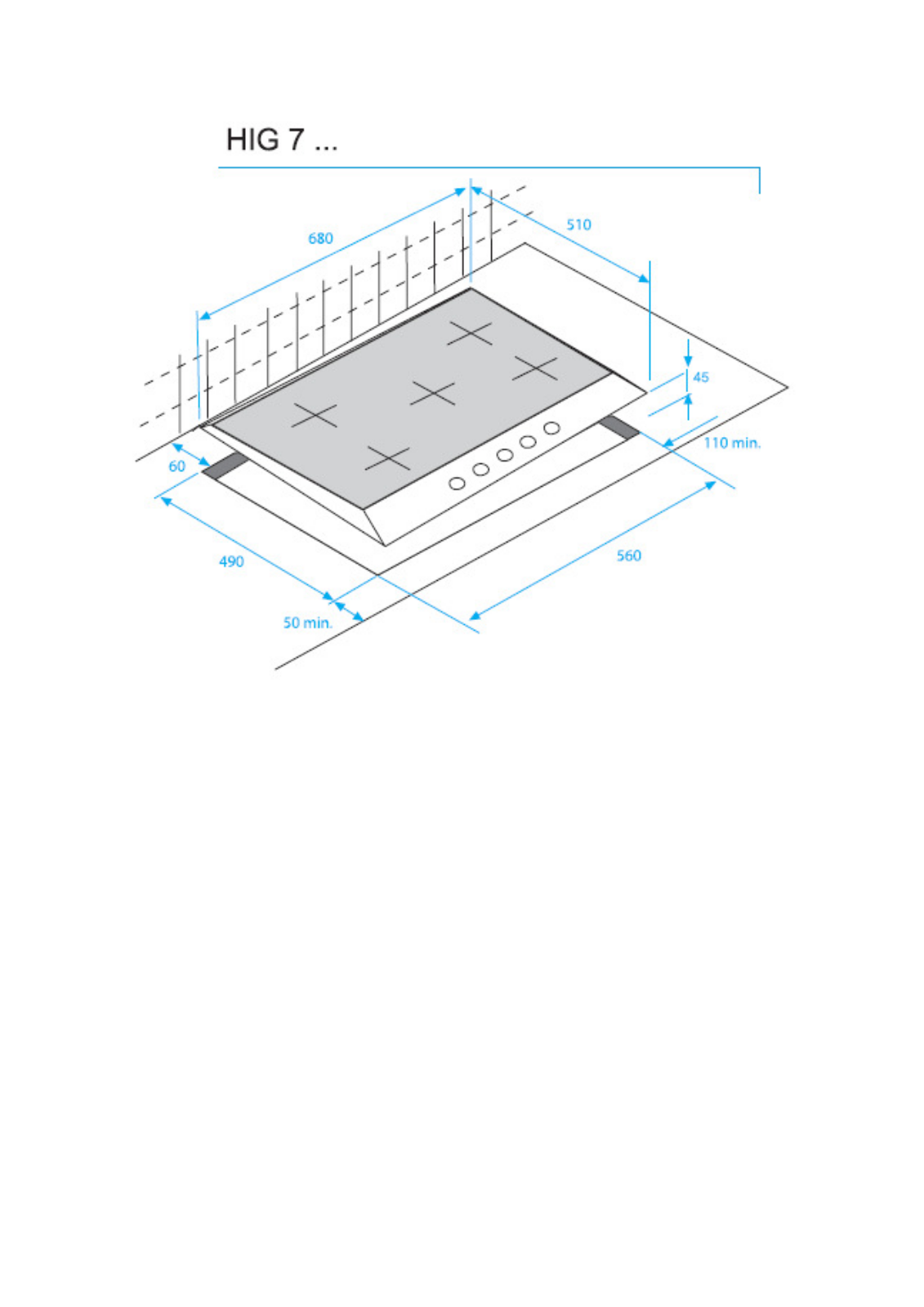 Beko HIG 75220 SX Dimensions