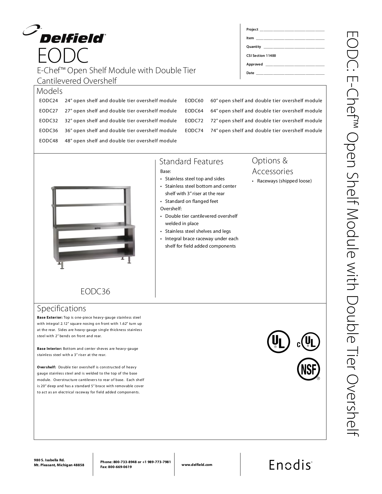 Delfield EODC24 User Manual