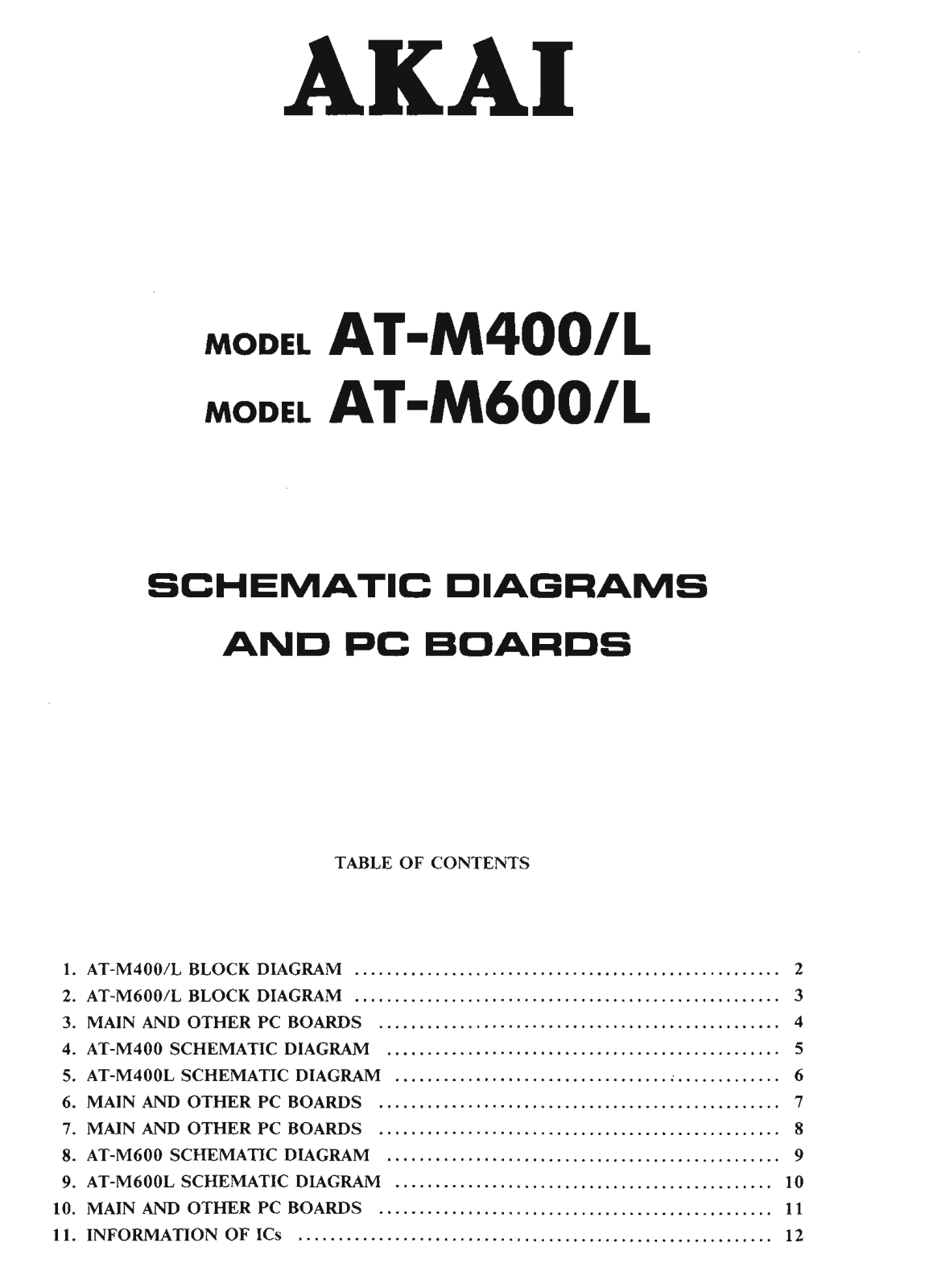 Akai AT-M600/L Schematic