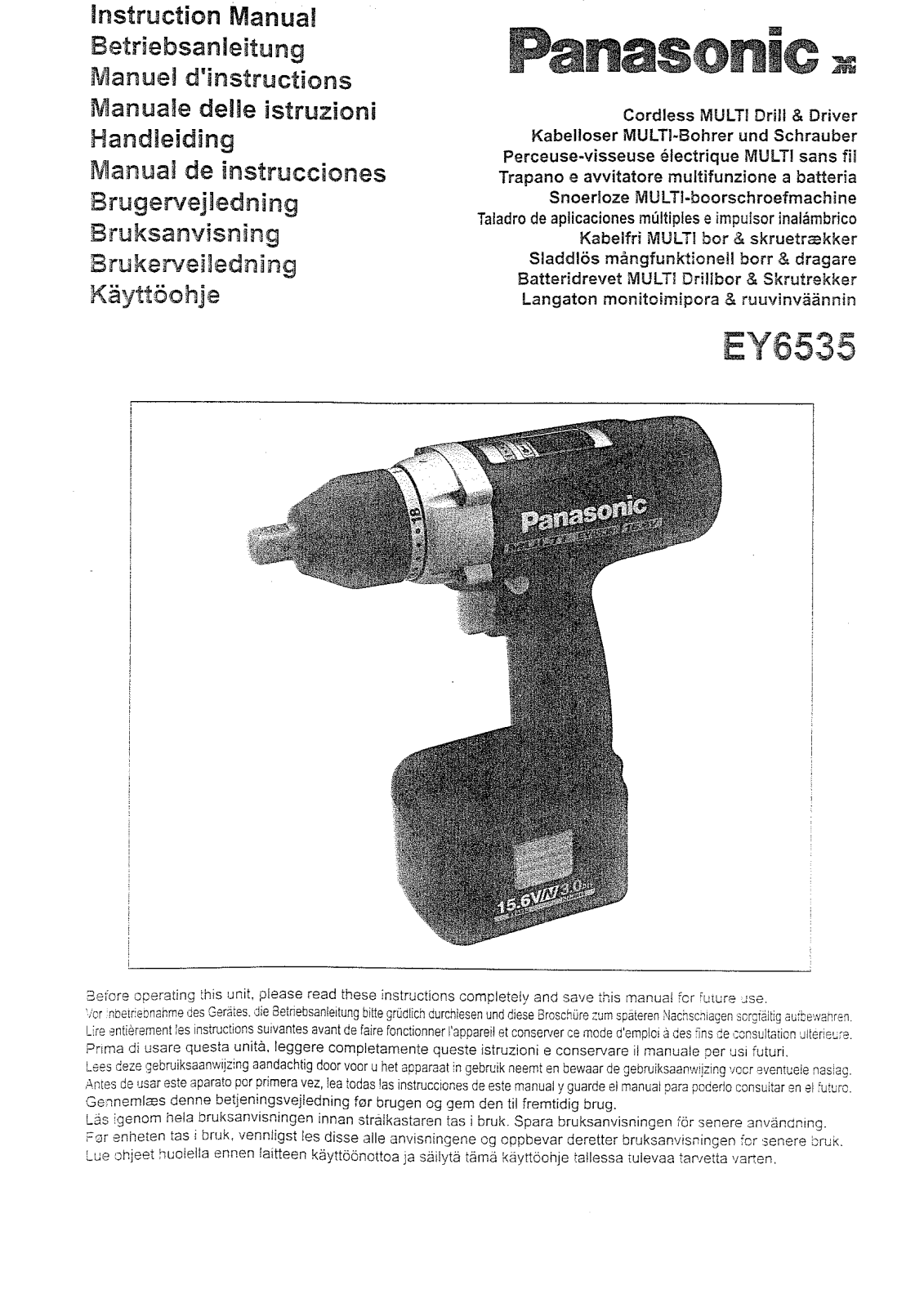 Panasonic EY6535 Operating Instruction