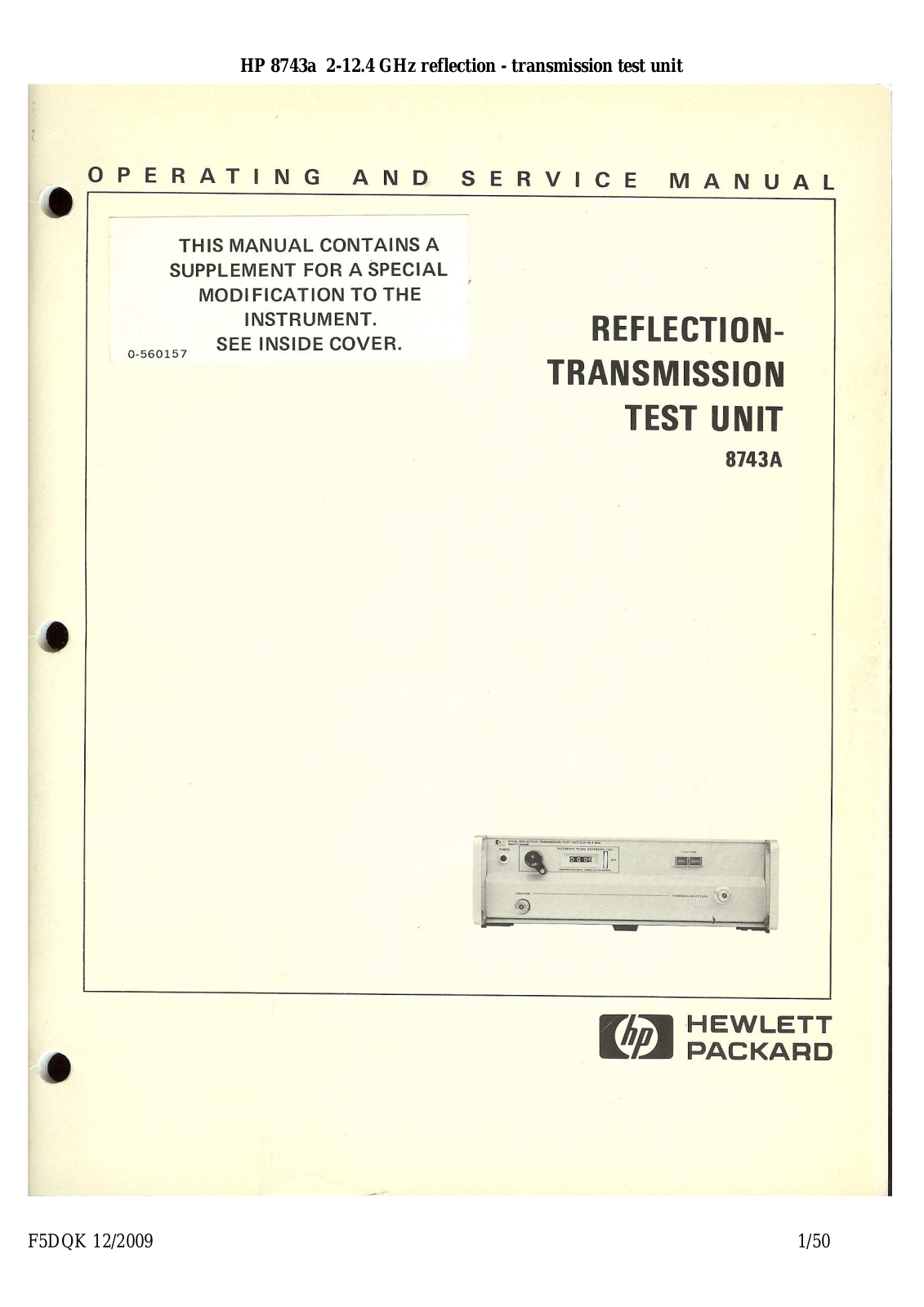 HP 8743a schematic