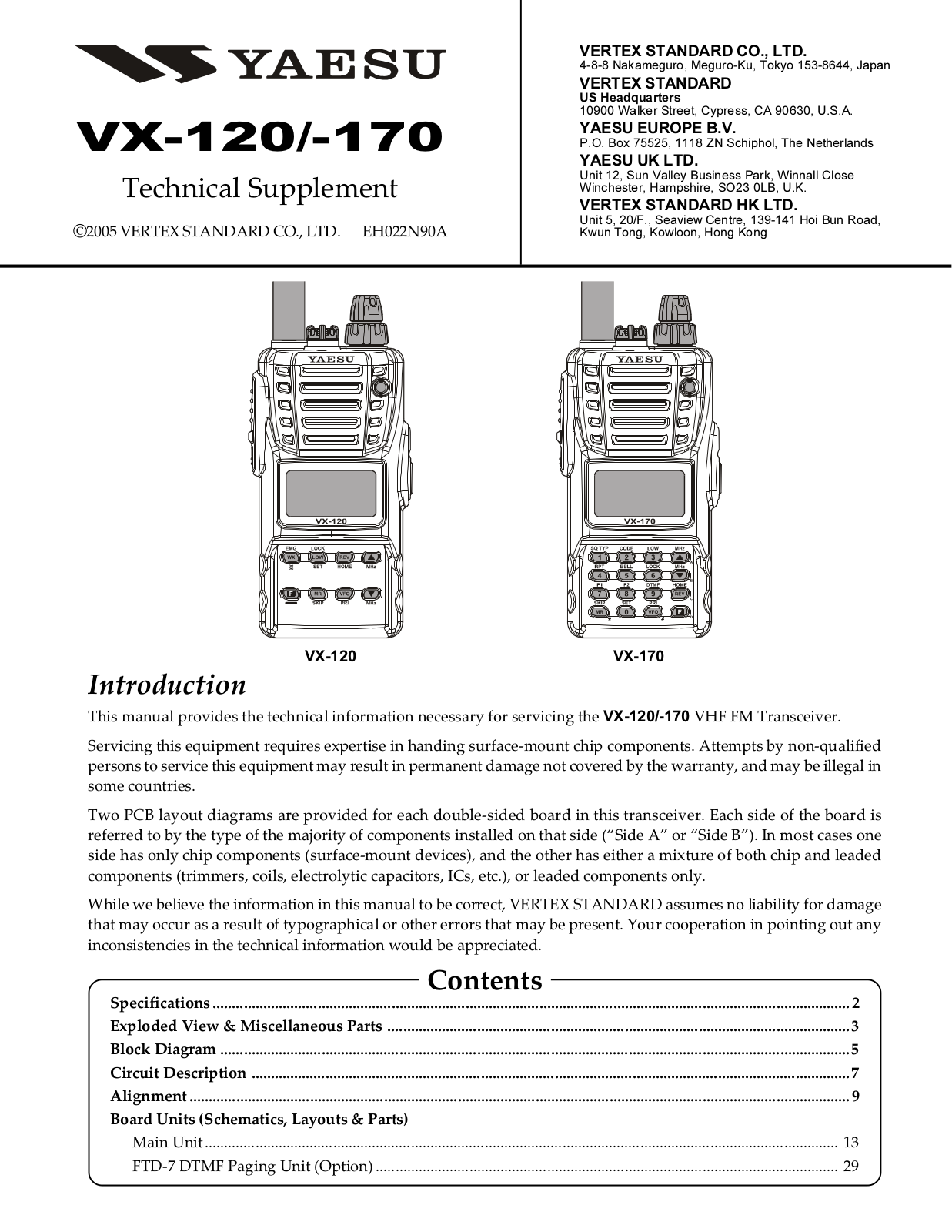 Yaesu vx 120, vx170 schematic