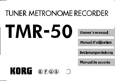 Korg TMR-50 User Manual