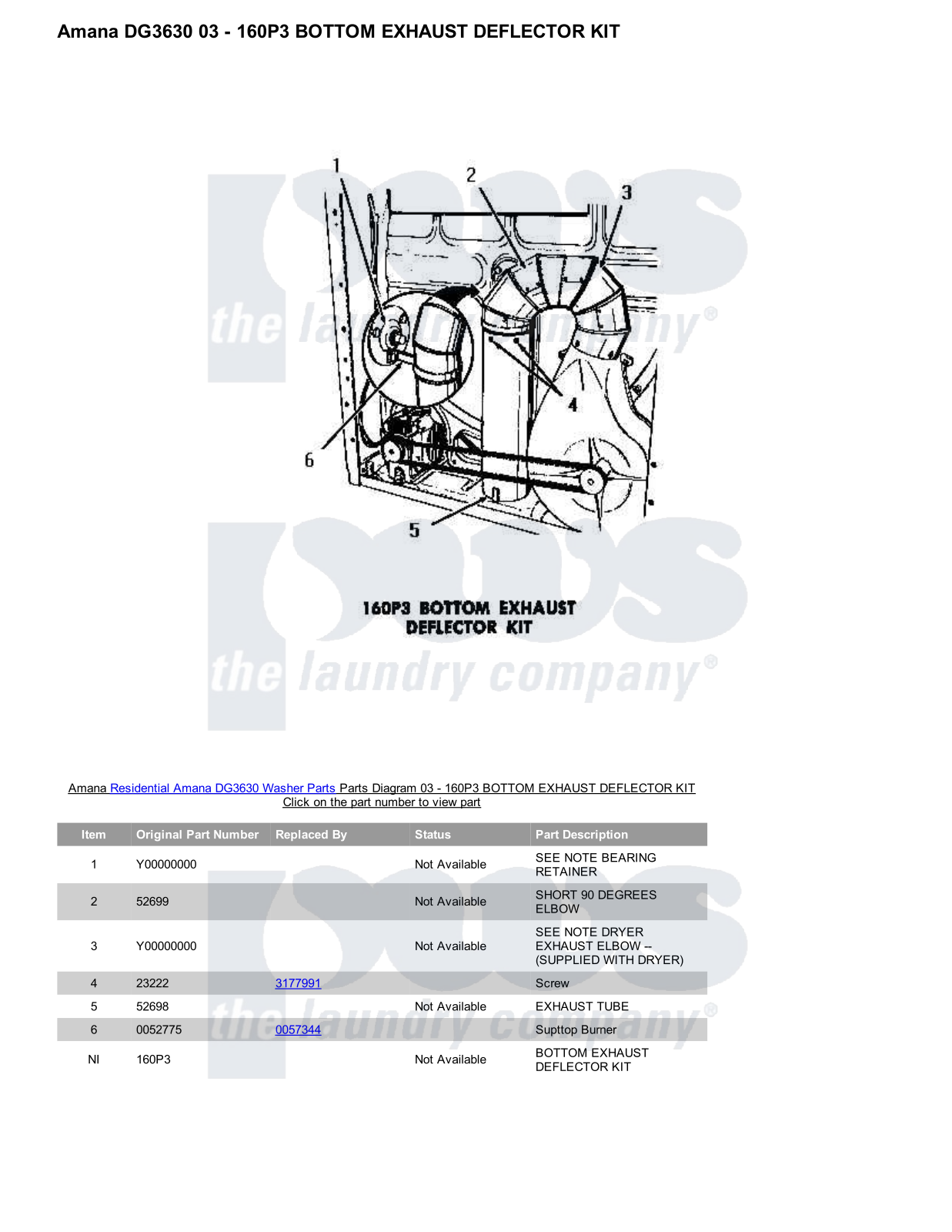 Amana DG3630 Parts Diagram