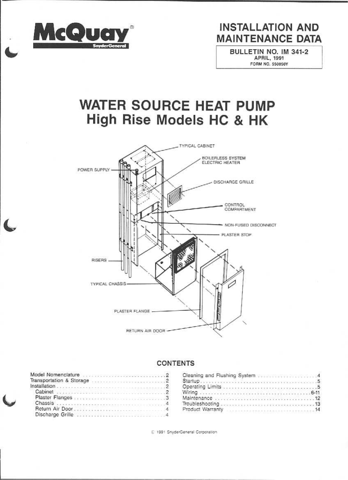 McQuay HK Installation  Manual