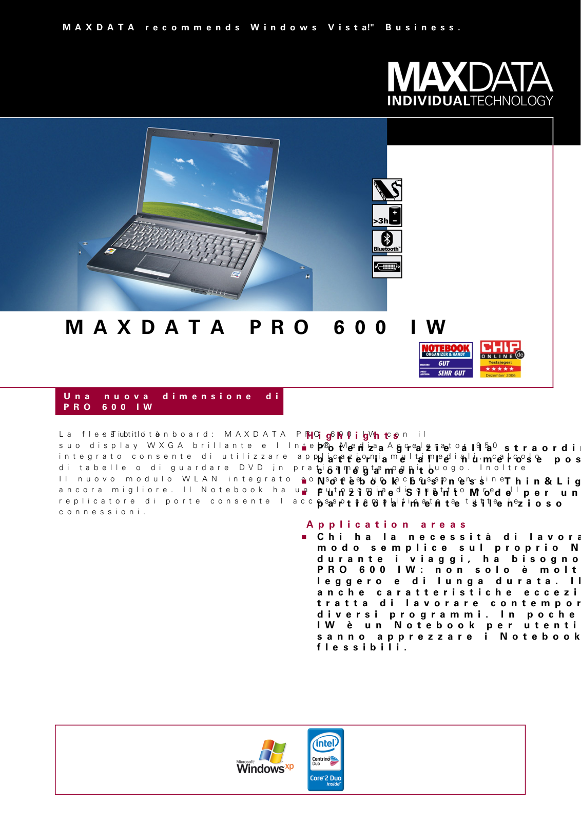 Maxdata PRO 600 IW DATASHEET