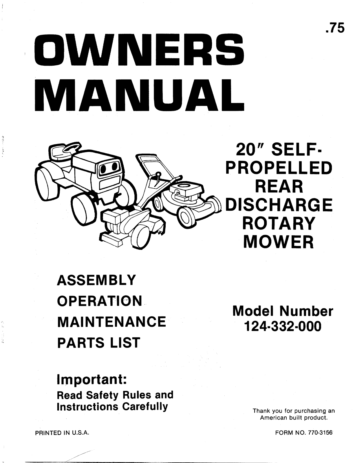 MTD 124-332-000 User Manual