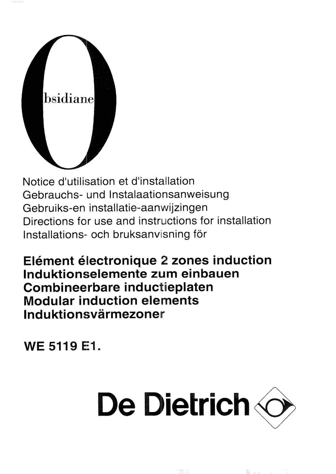 De dietrich WE5119E1 User Manual