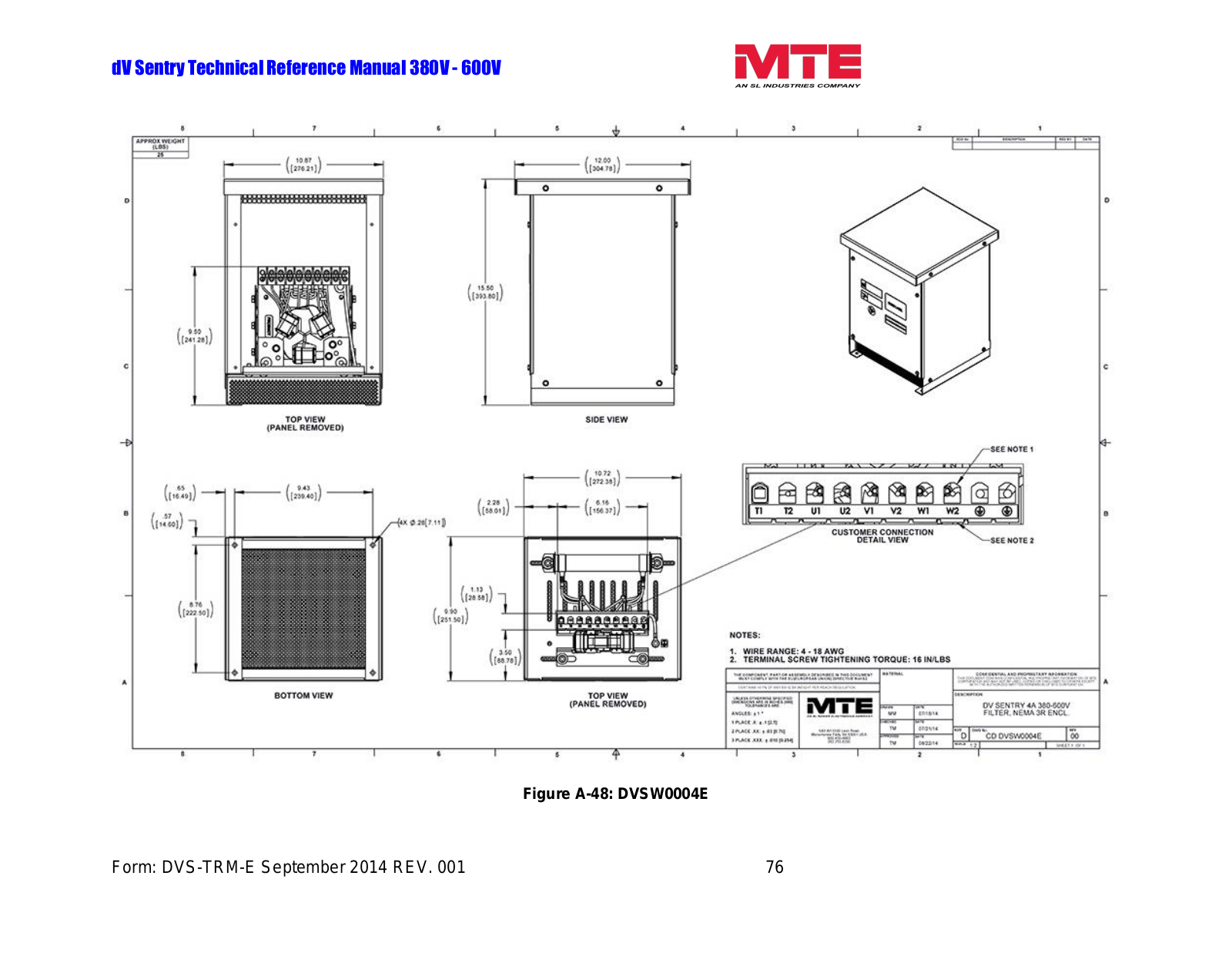 MTE DVSW0004E Technical Reference Manual