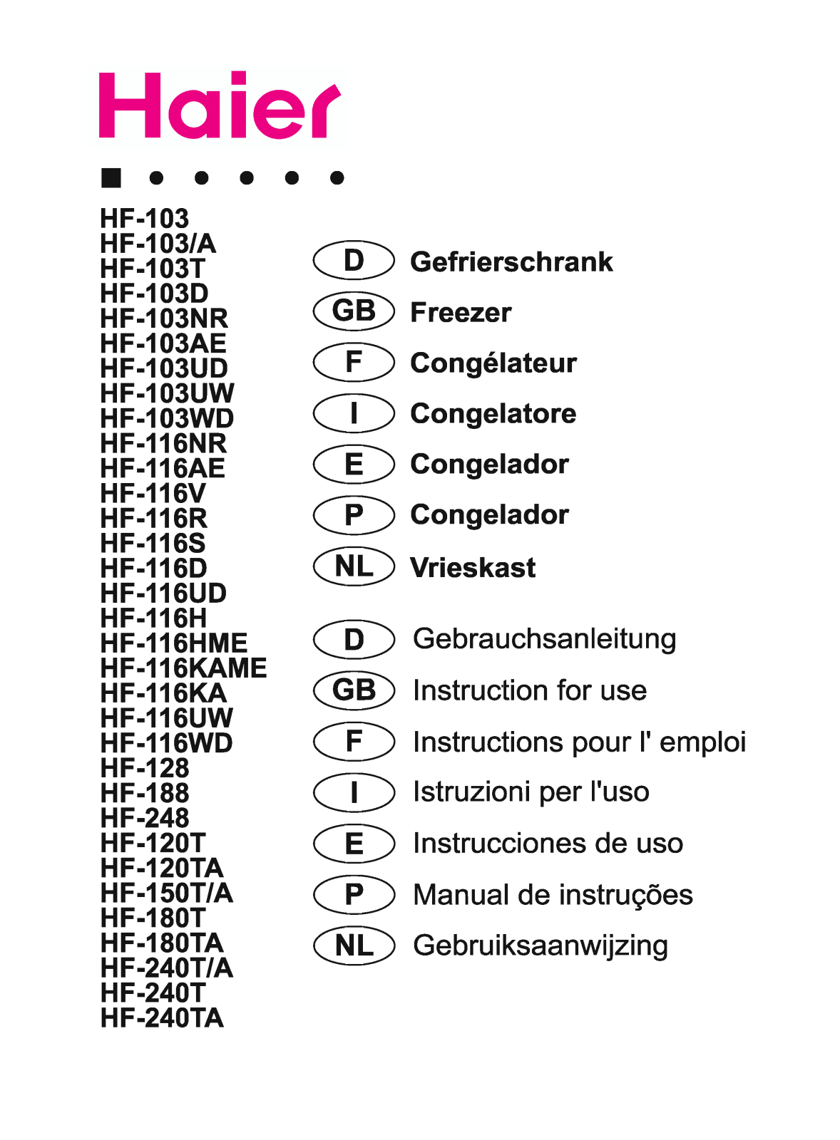 Haier HF-188S User Manual