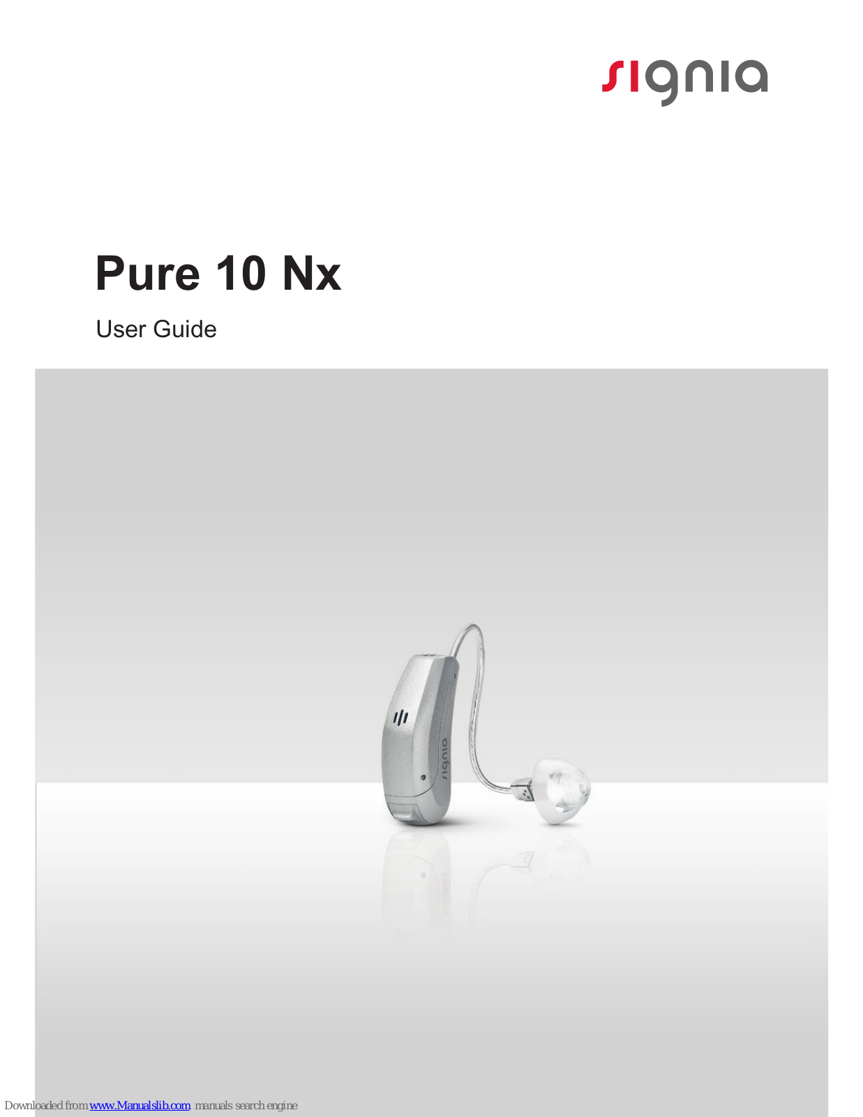 signia Pure 10 Nx, Pure 312 Nx, Pure 13 Nx User Manual