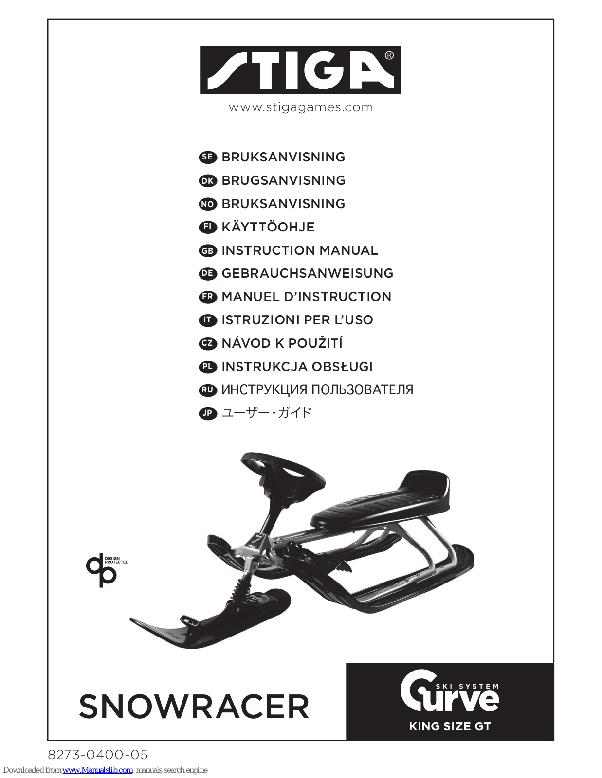 Stiga King Size GT Instruction Manual