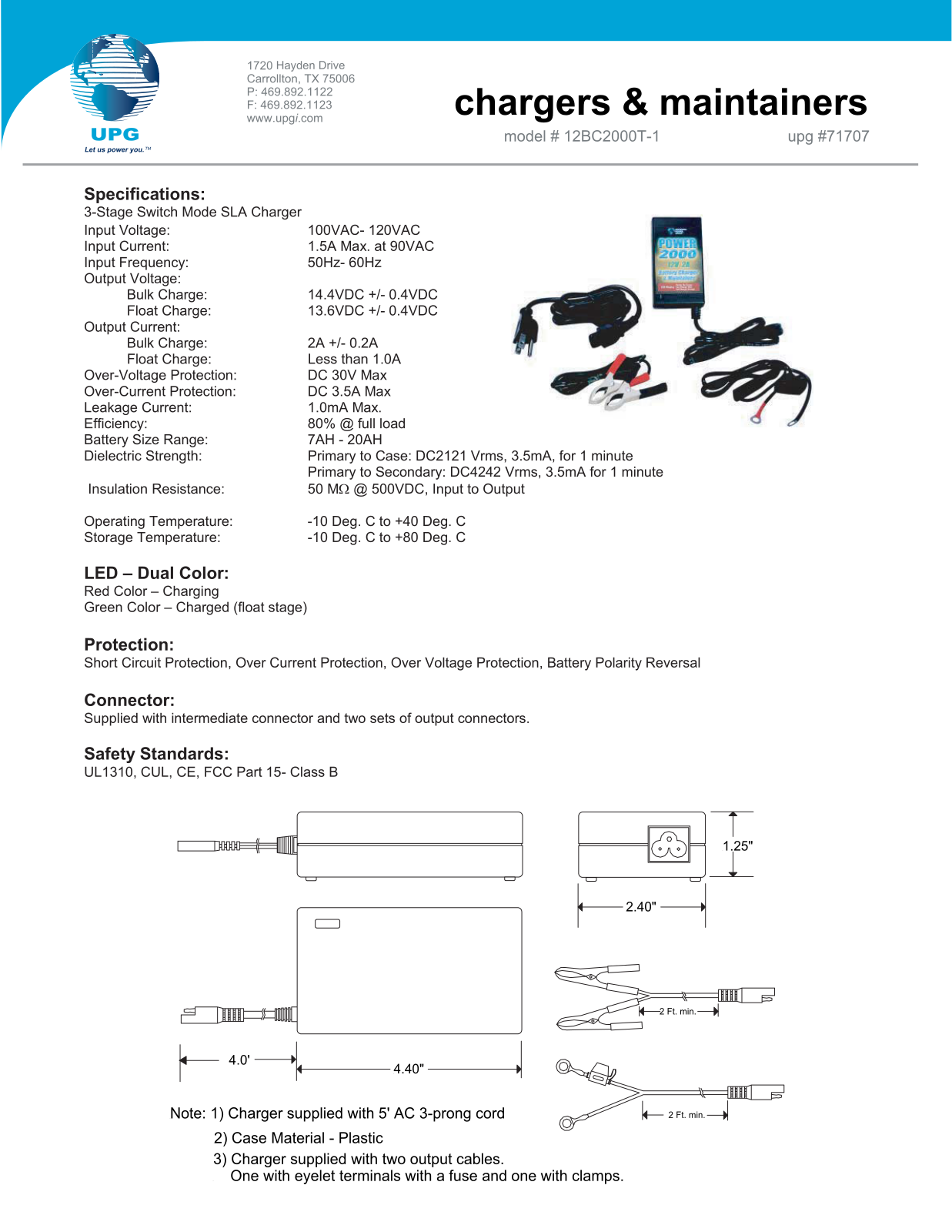 Universal Power Group 12BC2000T-1 User Manual