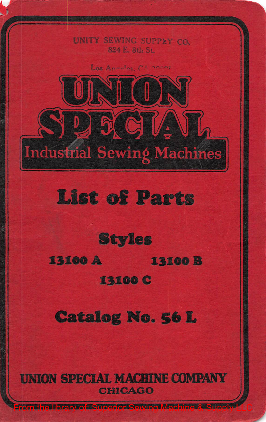 Union Special 13100 Manual