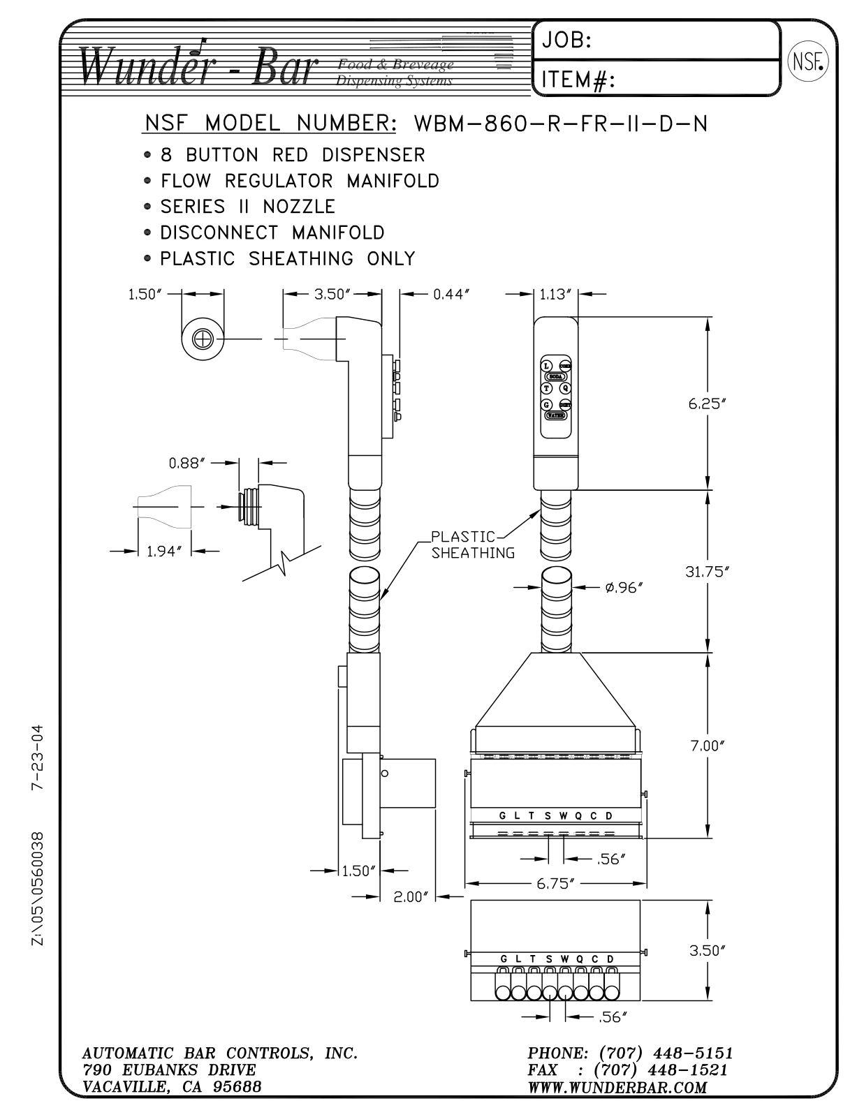 Wunder Bar WBM-860-R-FR-II-D-N User Manual