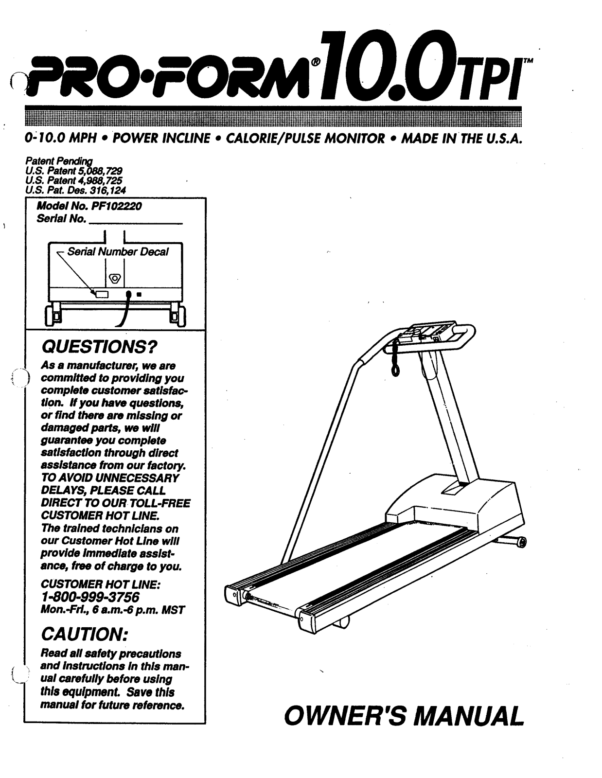 ProForm PF102220 User Manual