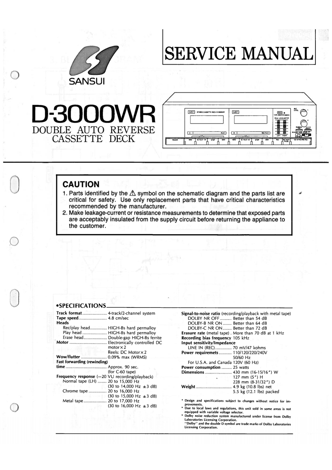 Sansui D-3000-WR Service Manual