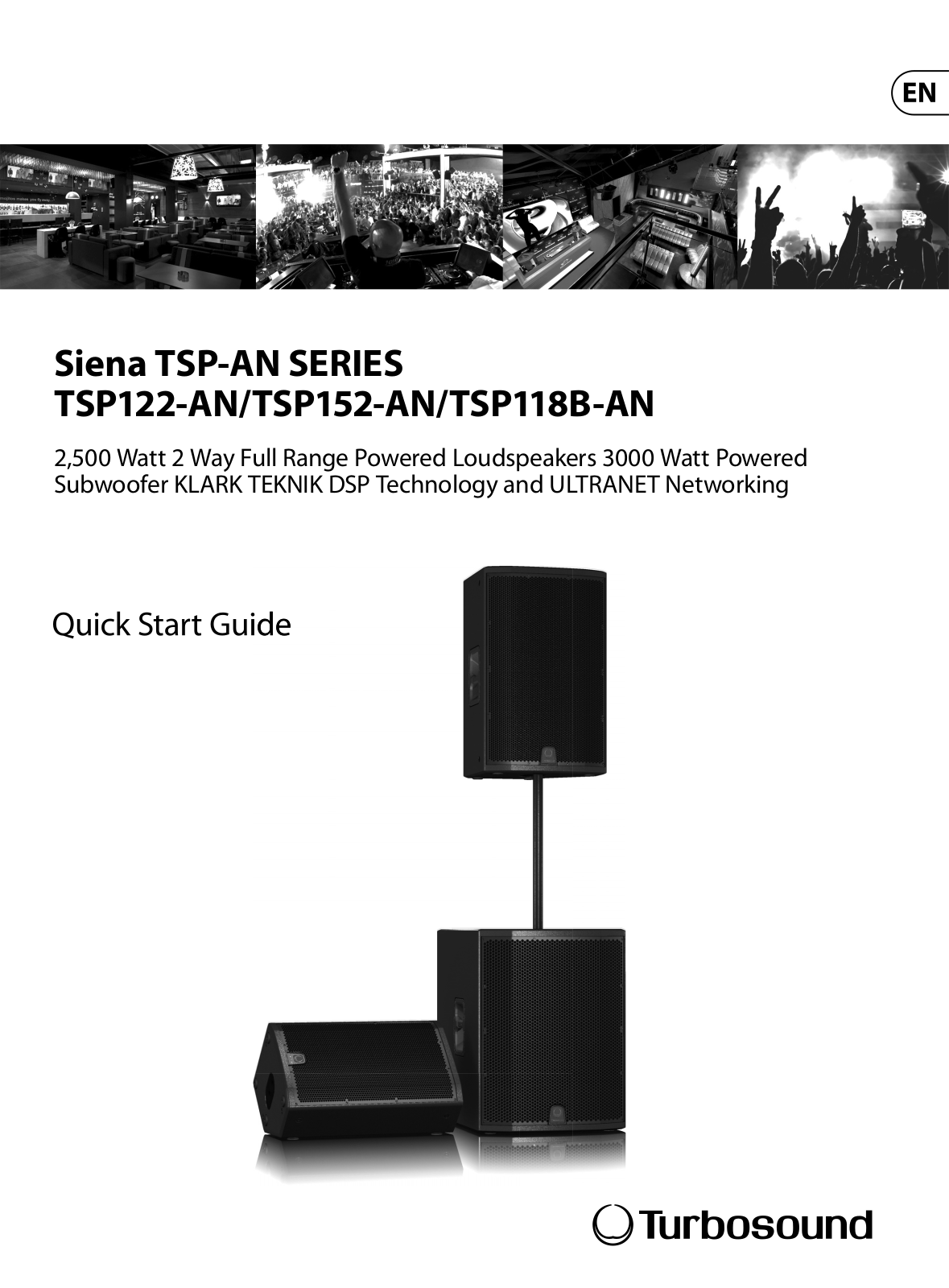 Turbosound TSP122-AN, TSP152-AN, TSP118B-AN Quick Start Guide