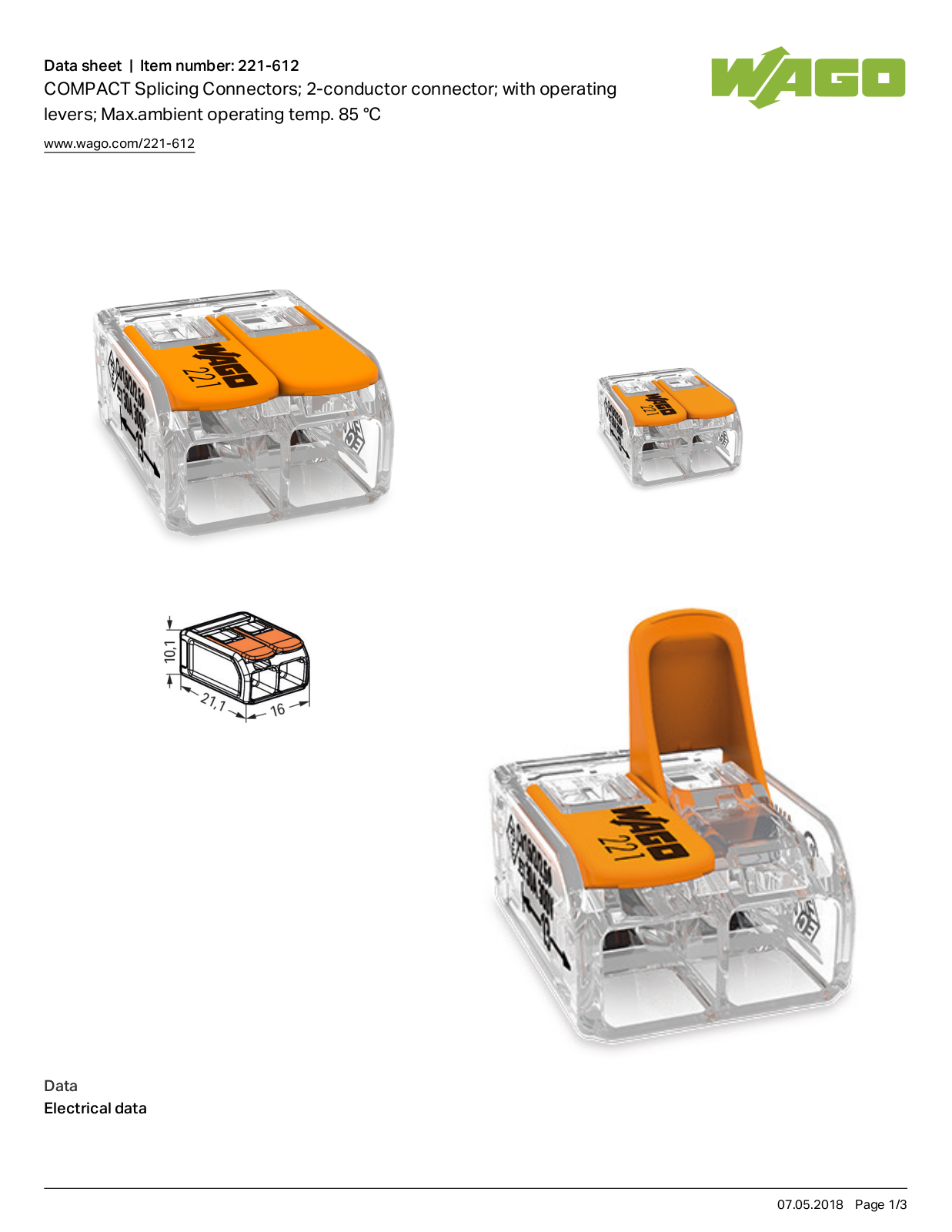Datasheet 221-612 Specification