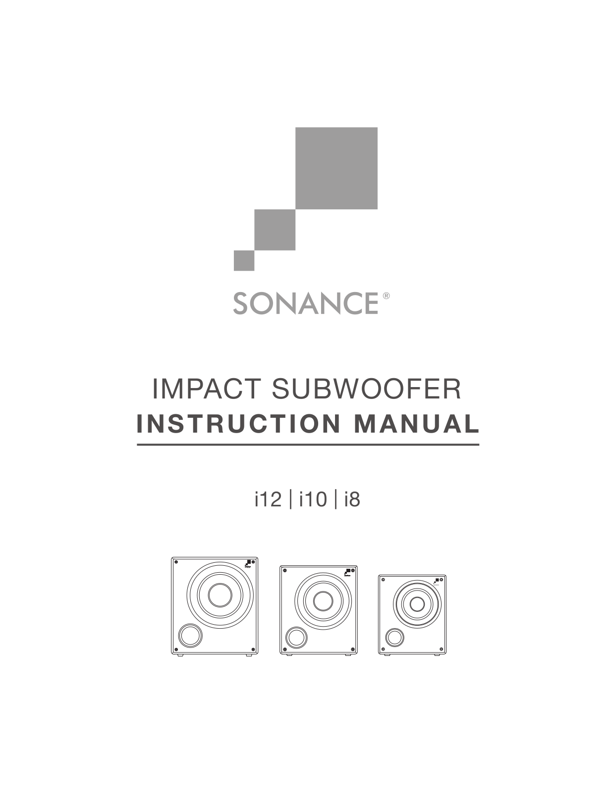 Sonance i8, i10, i12 User Manual