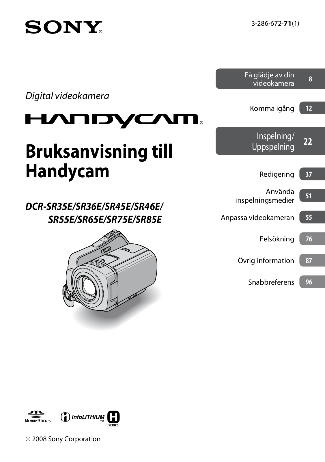 Sony DCR-SR35E User Manual