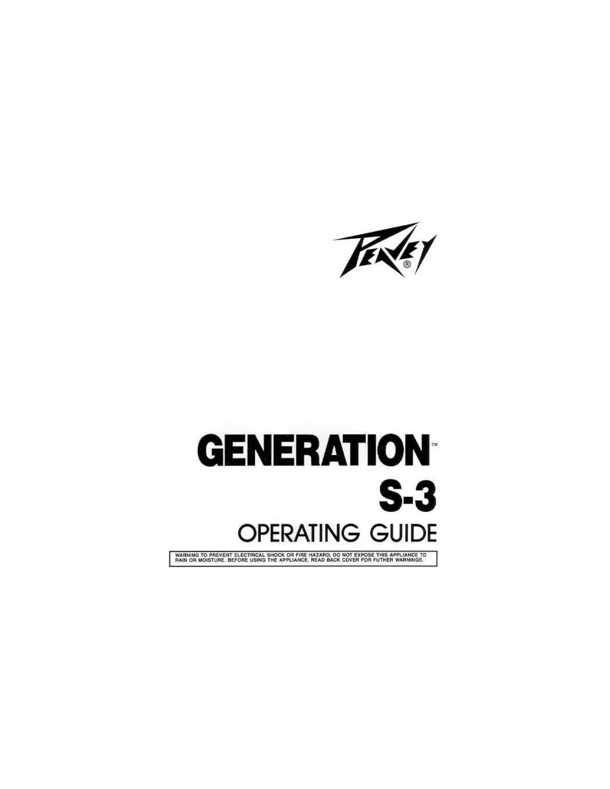 Peavey S-3 User Manual