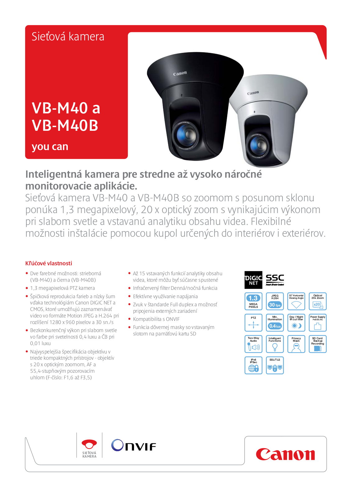 Canon VB-M40, VB-M40B BROCHURE