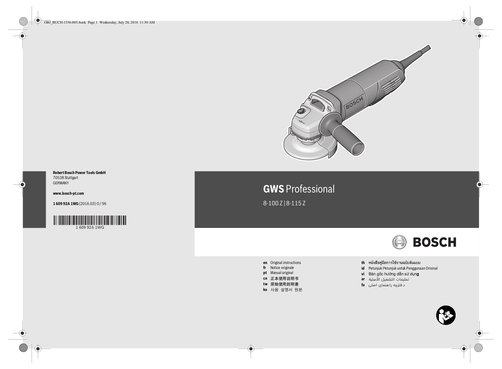 Bosch GWS 8-100 Z, GWS 8-115 Z User Manual